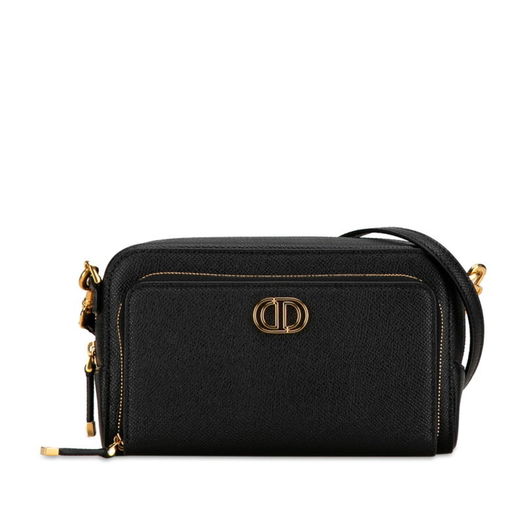 Christian Dior Black Leather Shoulder Bag ()