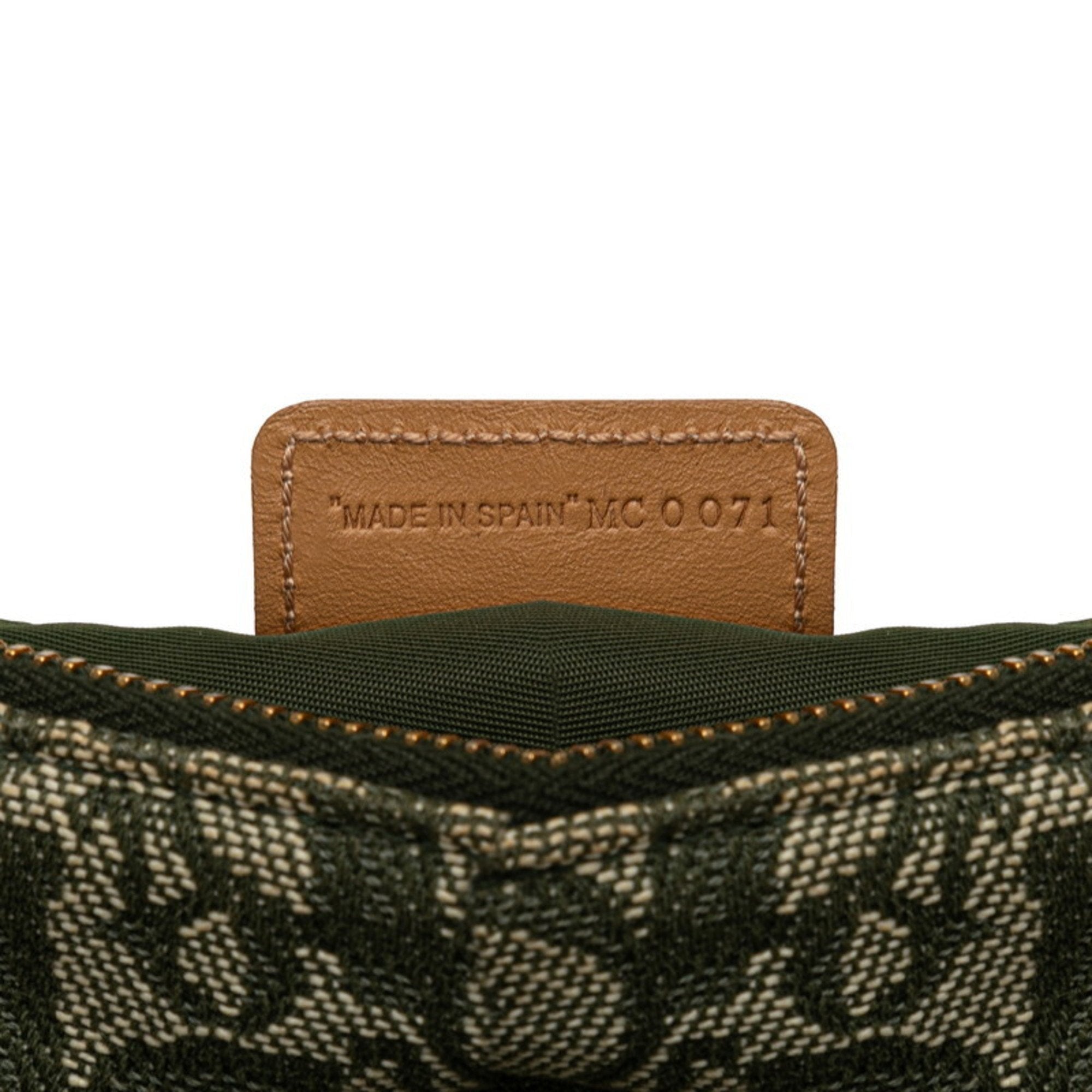 Christian Dior Trotter Green Khaki Trotter Canvas Leather Handbag ()