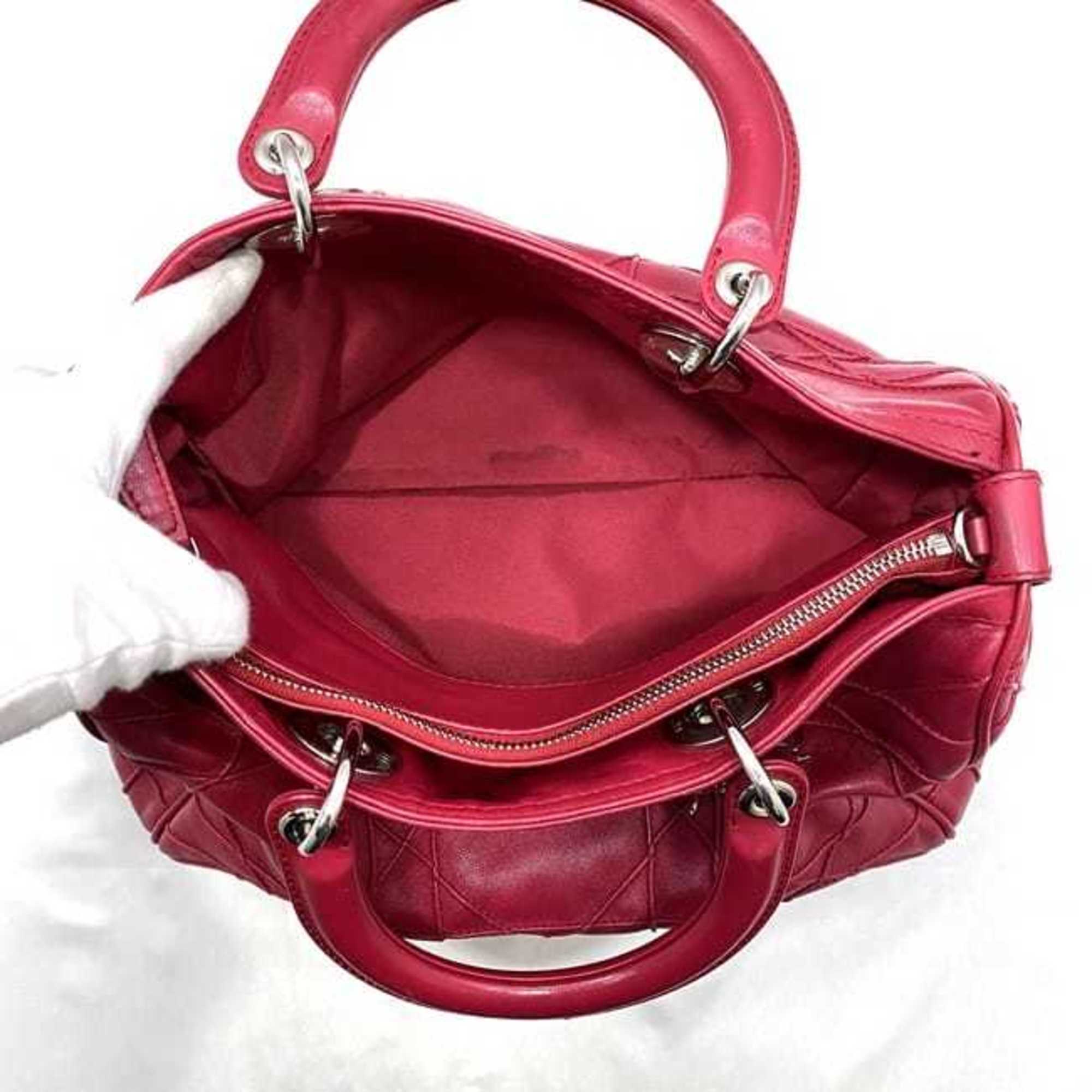 Christian Dior Pink Leather Handbag Shoulder Bag ()