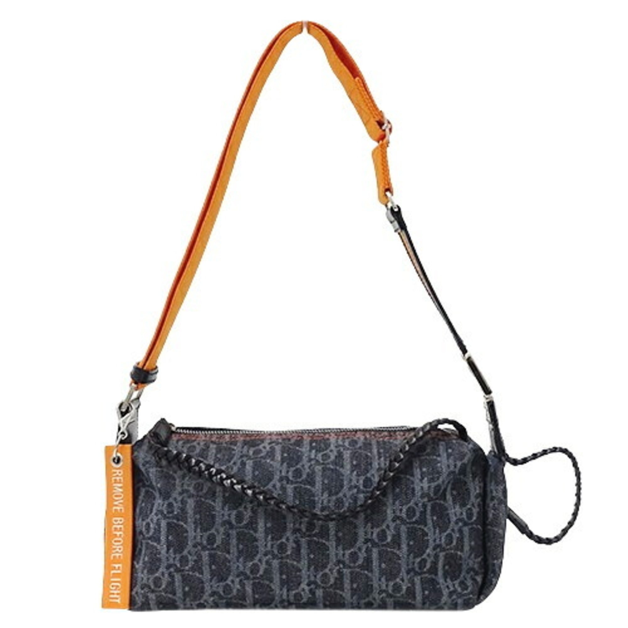 Christian Dior Navy Orange Denim Shoulder Bag ()