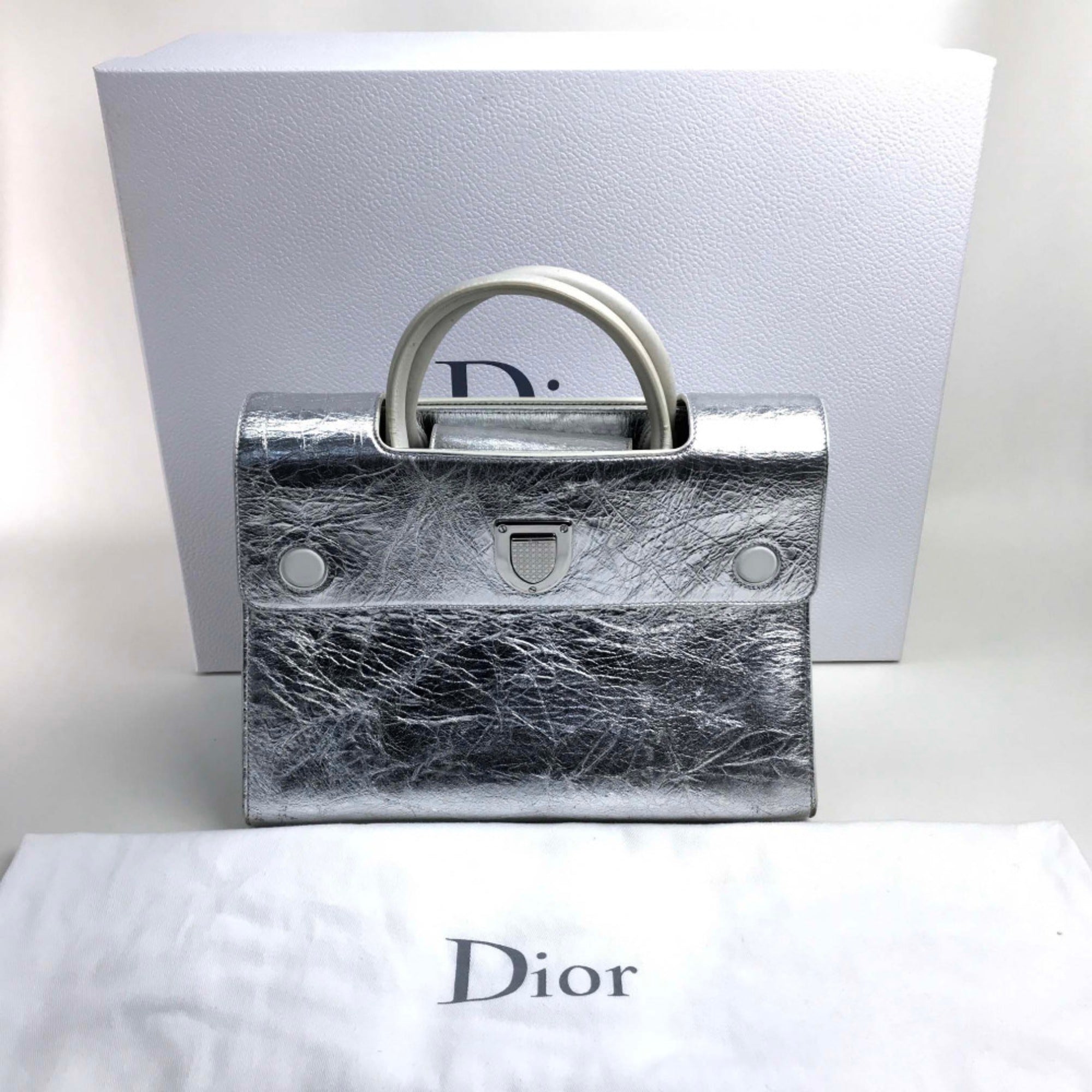 Christian Dior Silver Leather Handbag ()