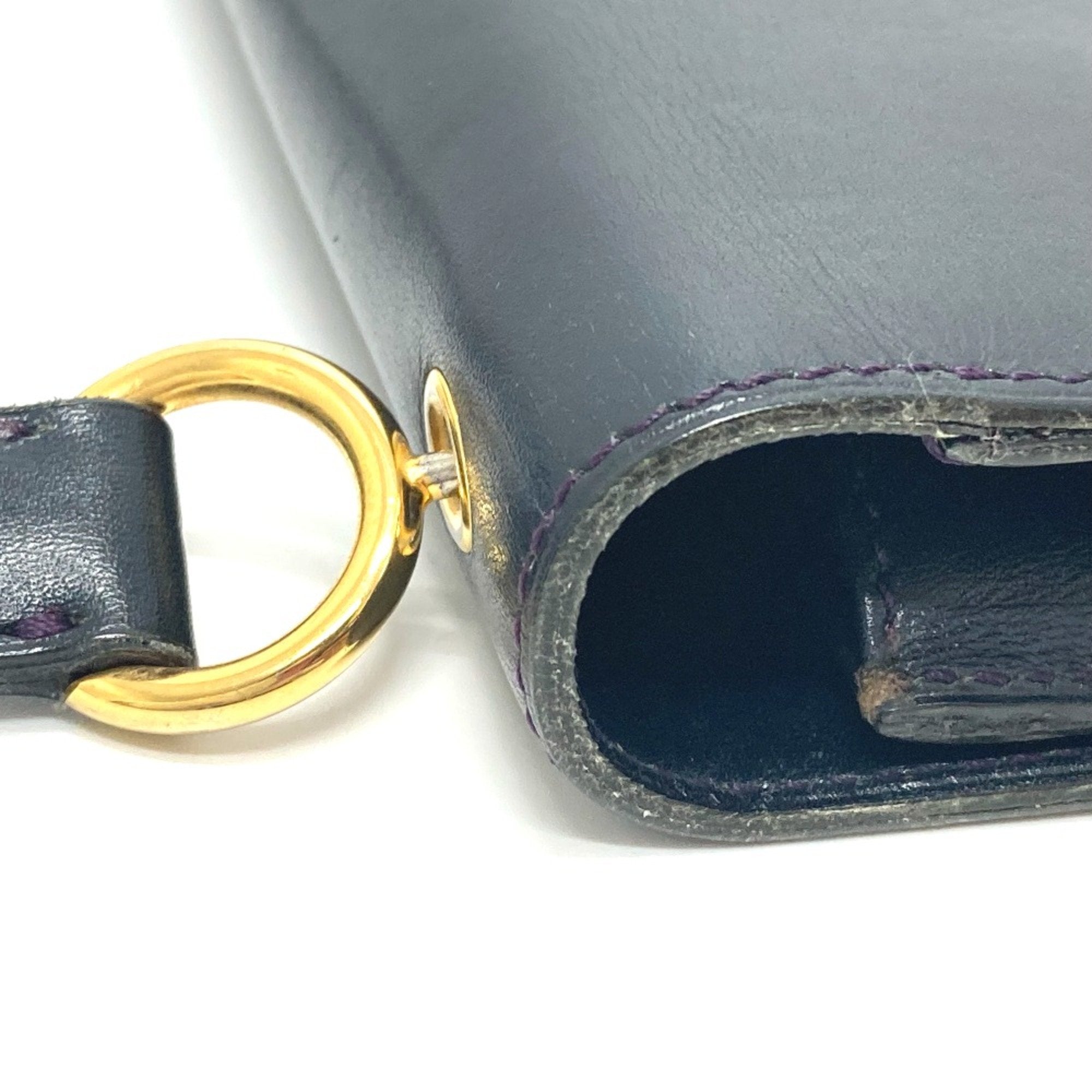 Christian Dior Navy Leather Shoulder Bag ()