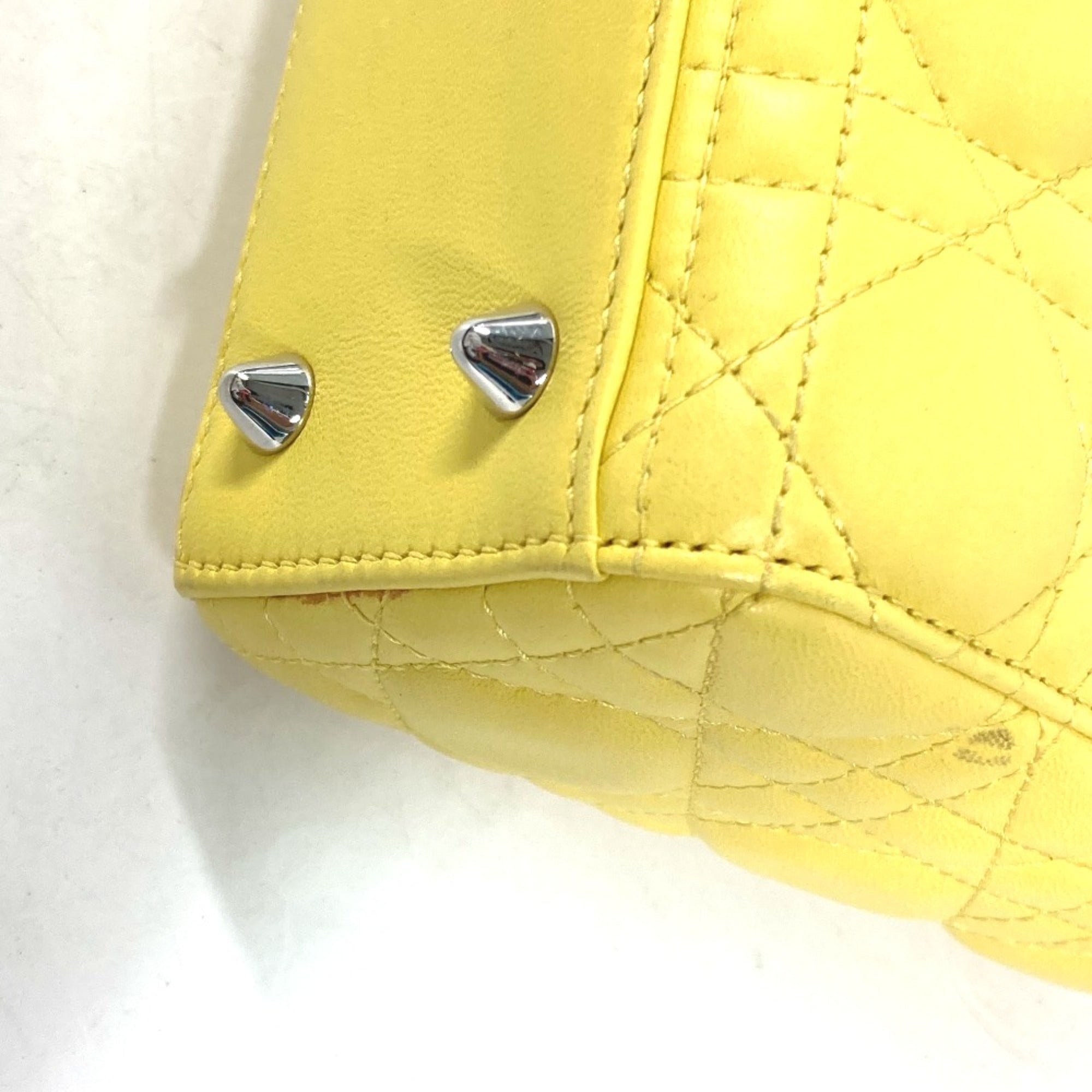 Christian Dior Yellow Leather Handbag ()