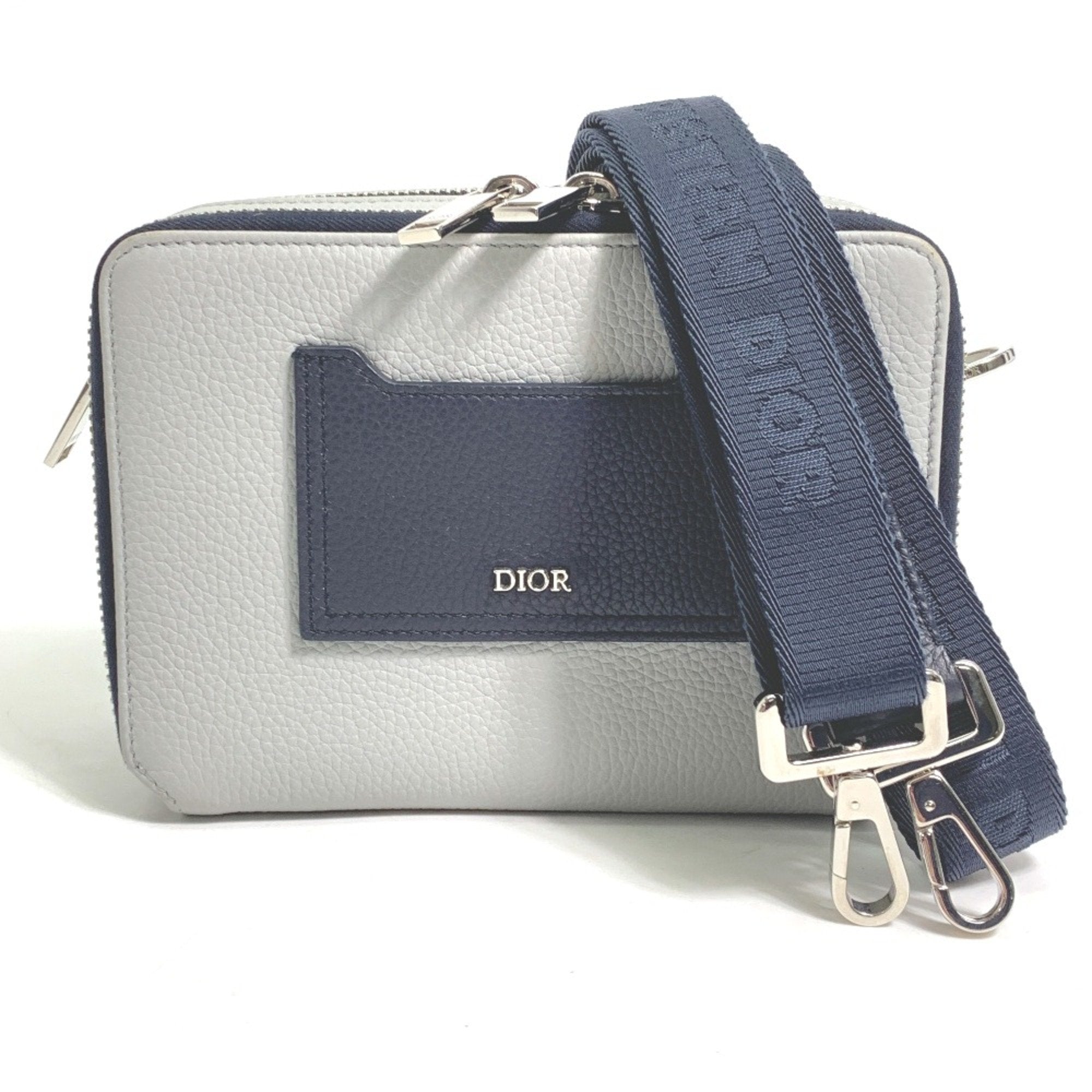 Christian Dior Gray Leather Shoulder Bag ()