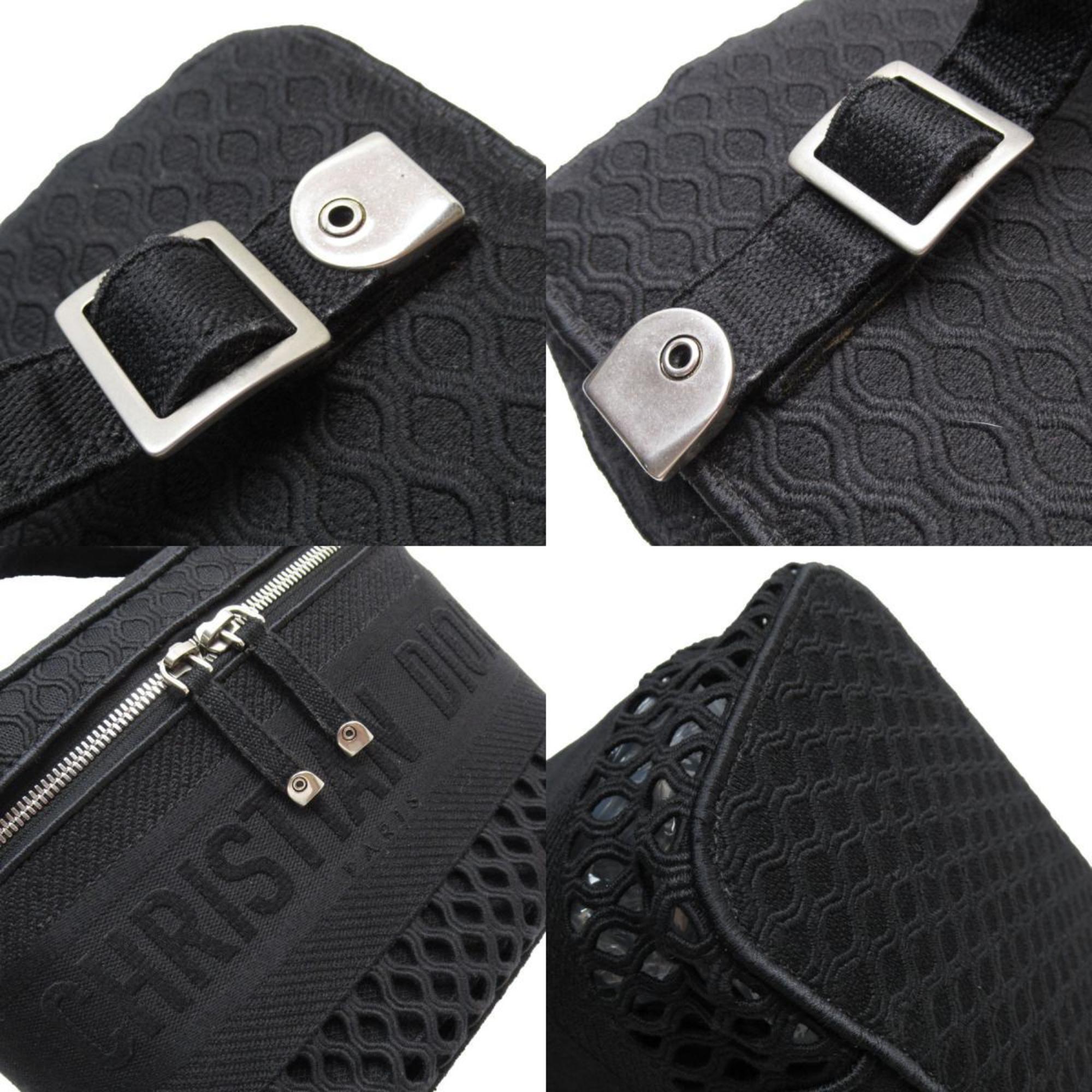 Christian Dior Black Canvas Handbag Vanity Bag ()