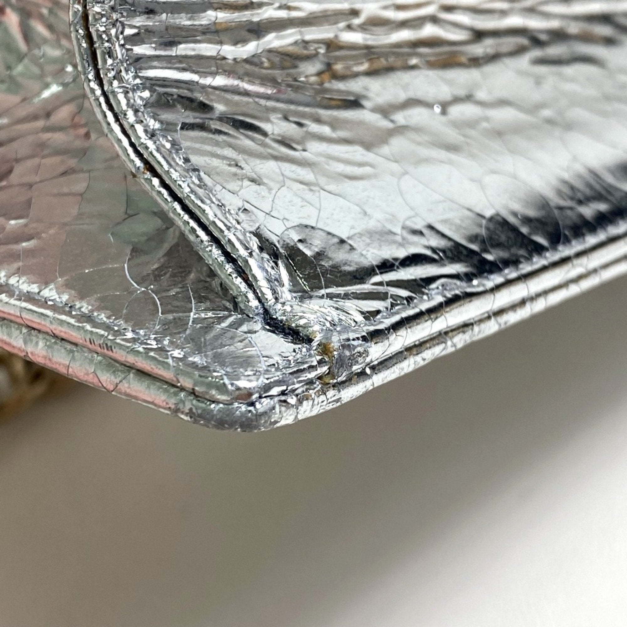 Christian Dior Silver Leather Shoulder Bag ()