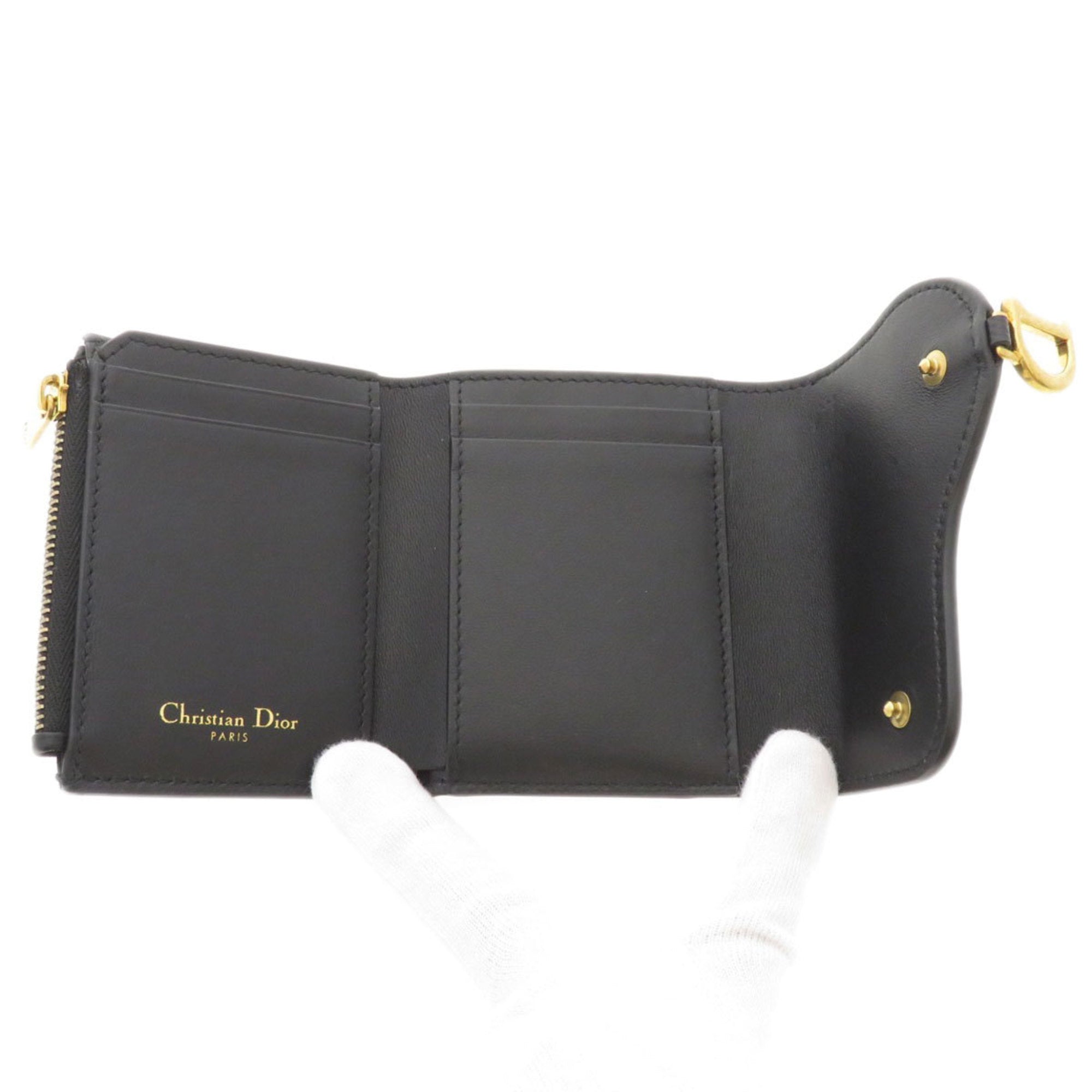 Christian Dior Black Leather Wallet (Bi-Fold) ()
