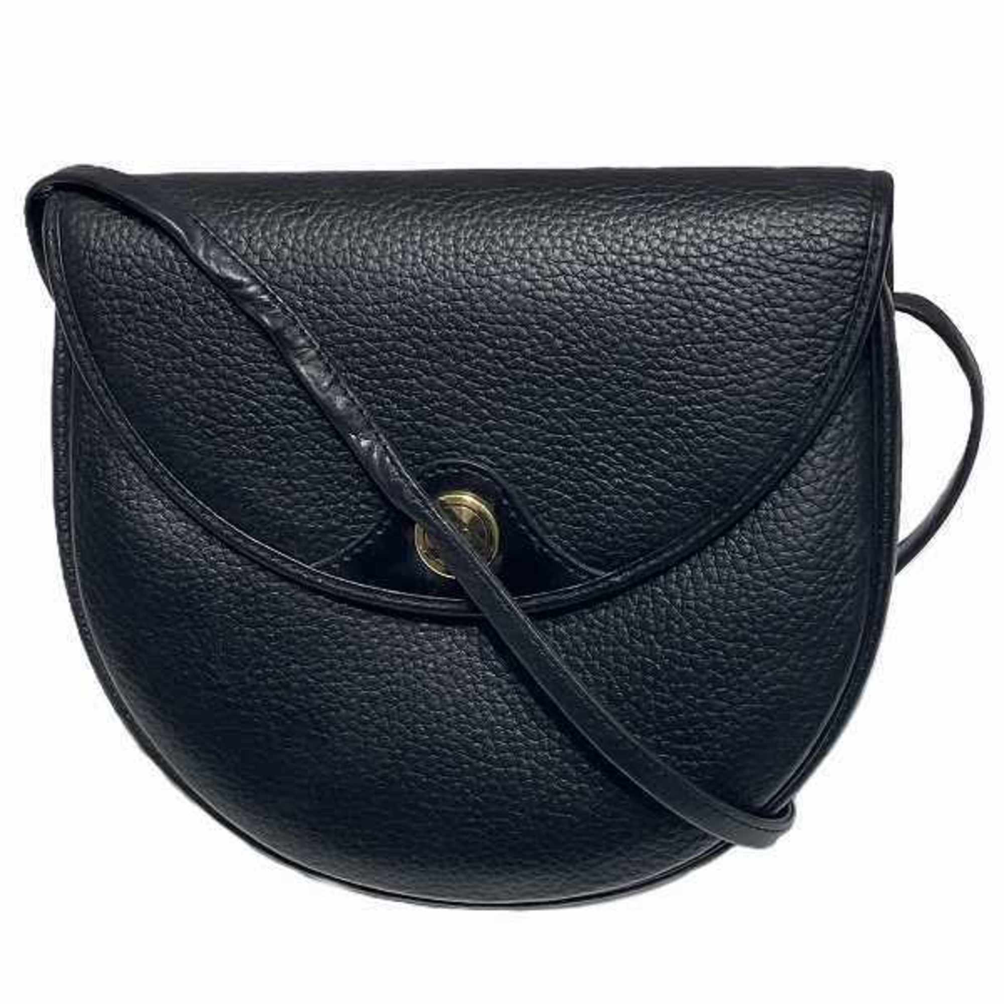 Christian Dior Black Leather Clutch Bag Shoulder Bag ()