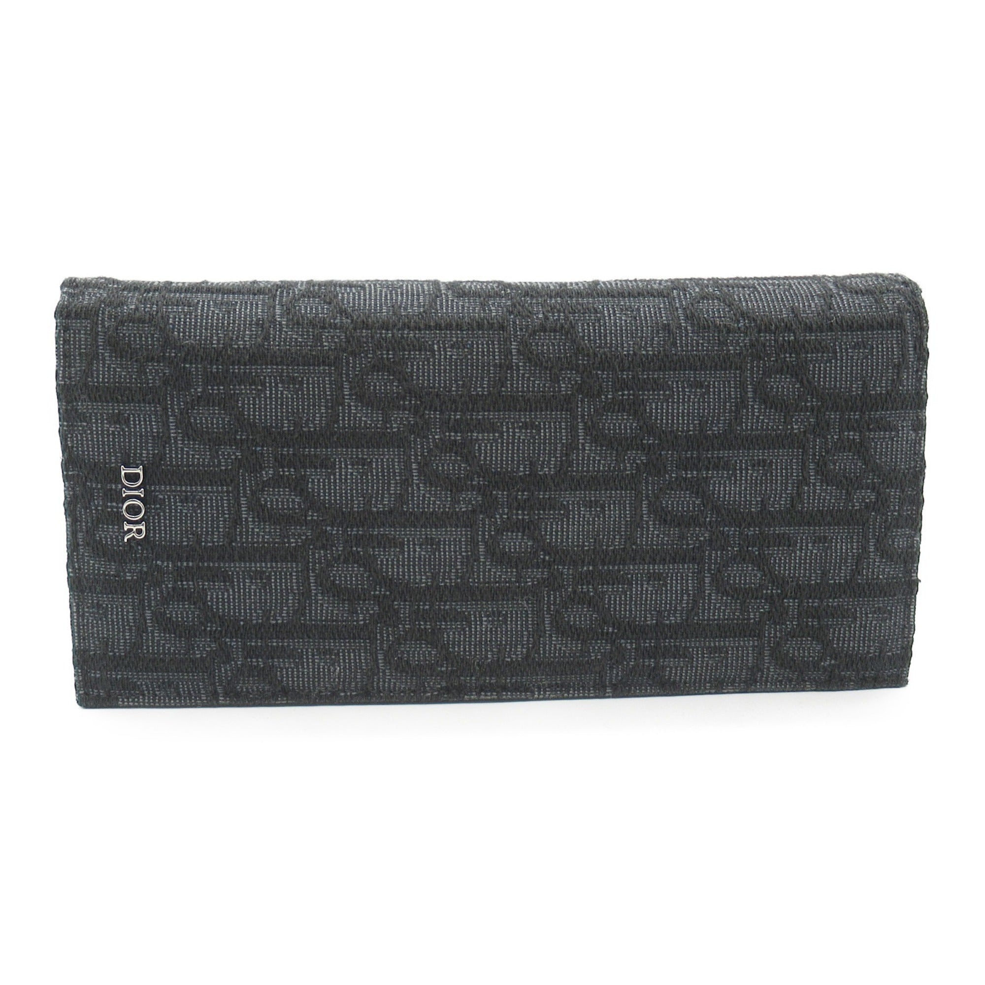 Christian Dior Black Jacquard Long Wallet (Bi-Fold) ()