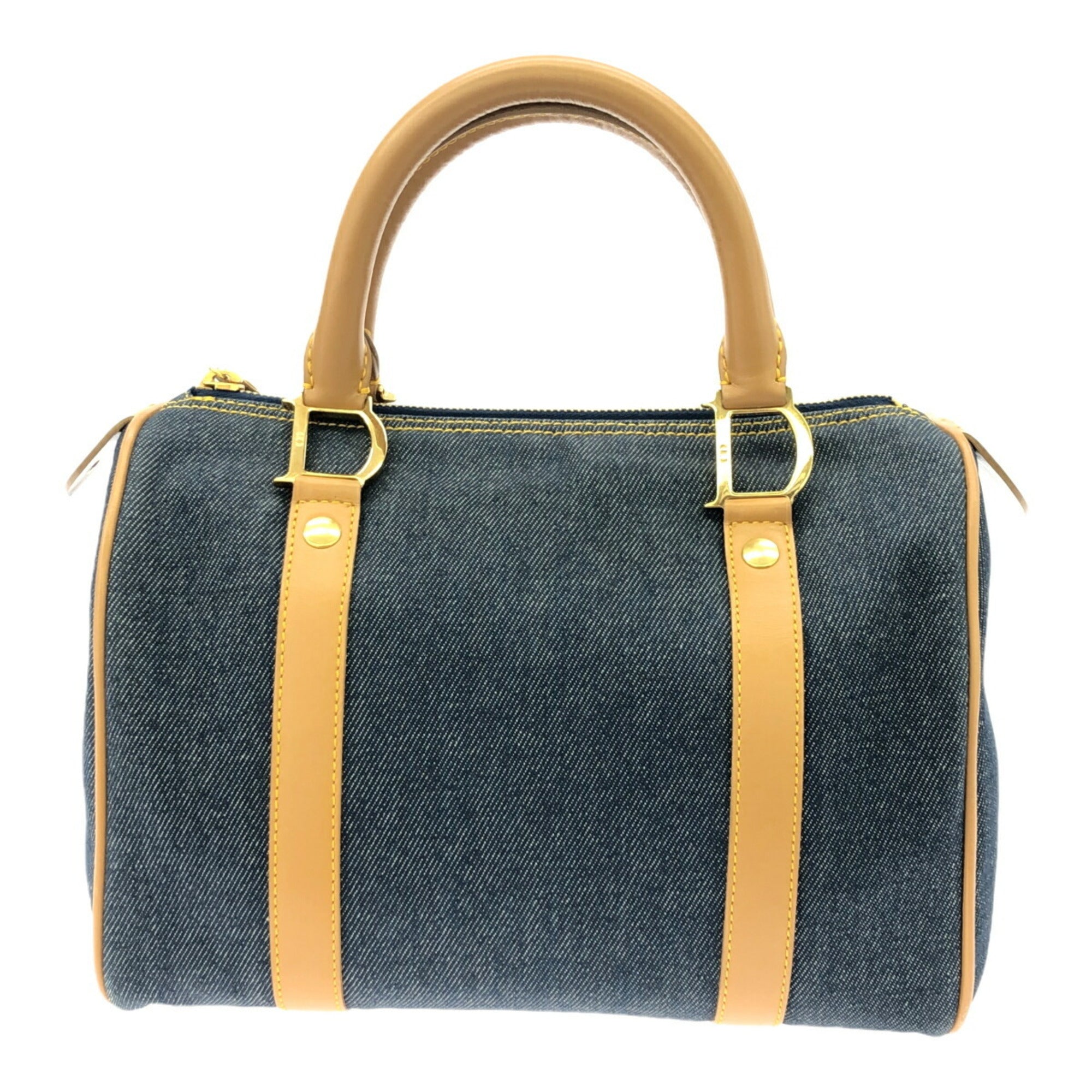 Christian Dior Blue Cotton Leather Boston Bag ()