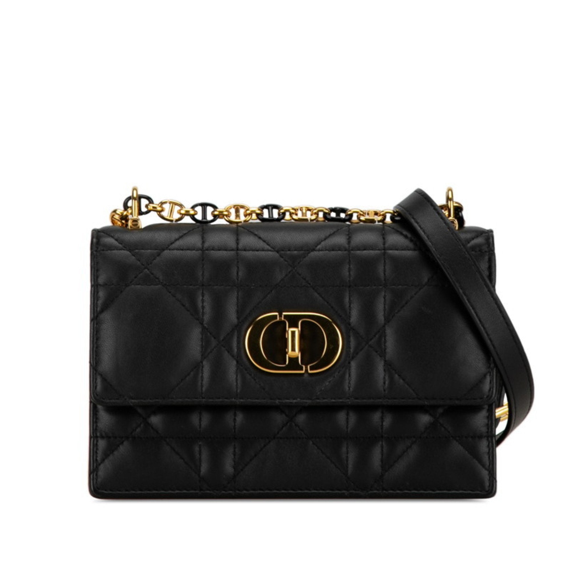 Christian Dior Black Leather Shoulder Bag ()
