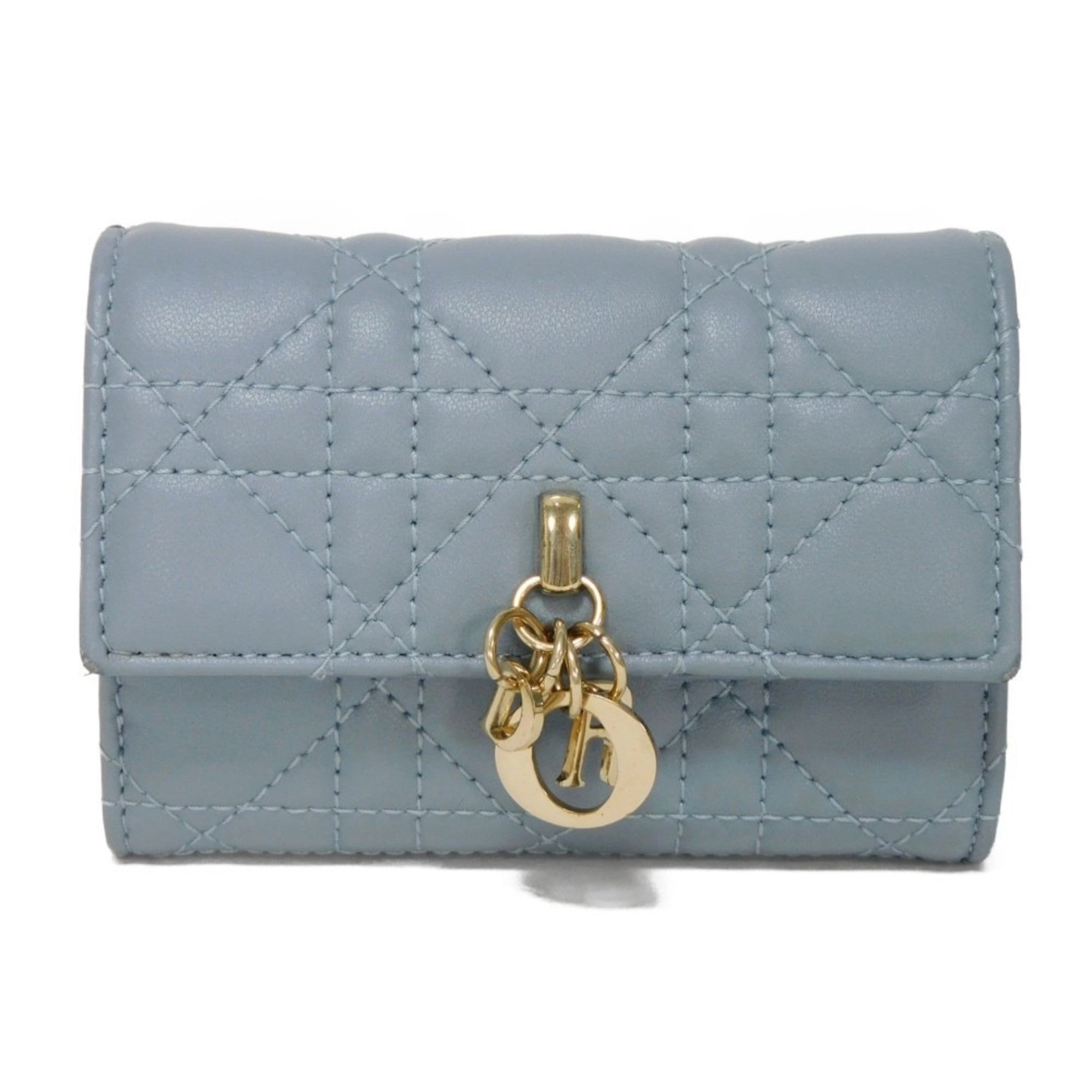 Christian Dior Gray Leather Wallet (Bi-Fold) ()