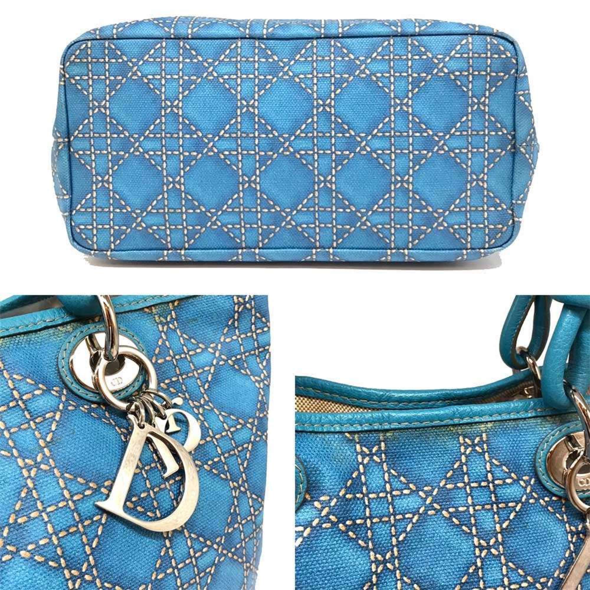 Christian Dior Lady Dior Blue Pvc Tote Bag ()