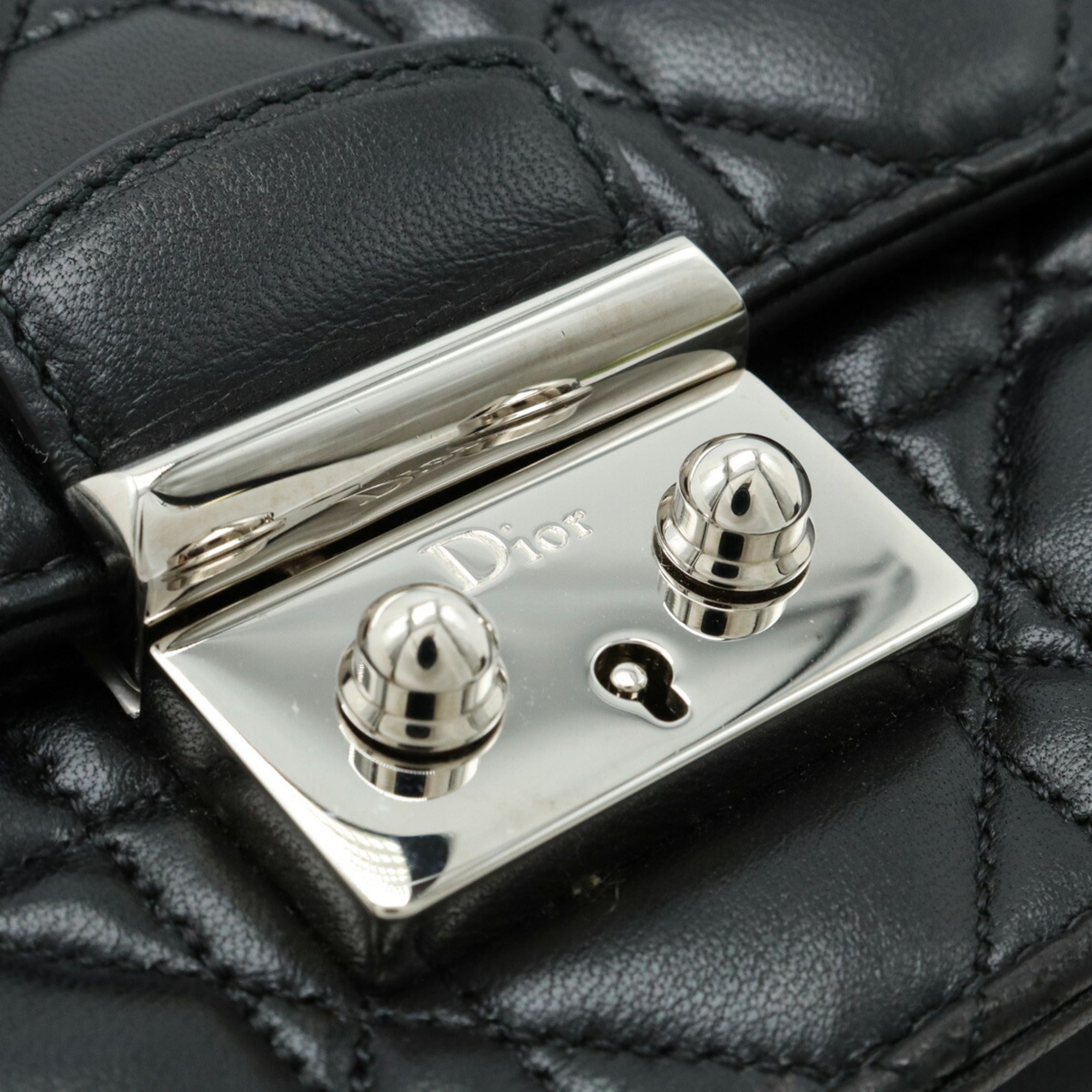 Christian Dior Miss Dior Black Leather Clutch Bag ()