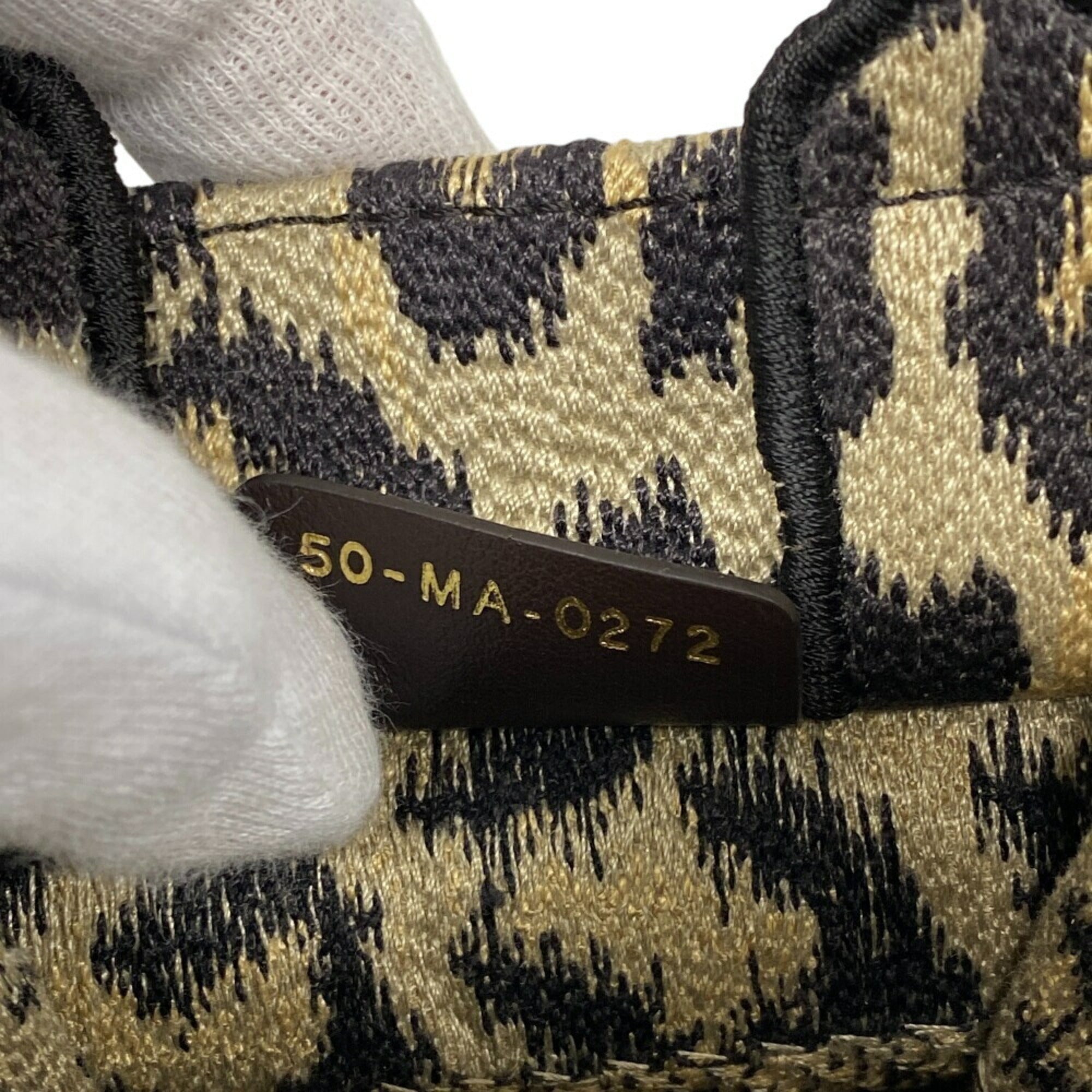 Christian Dior Beige Gold Canvas Tote Bag ()