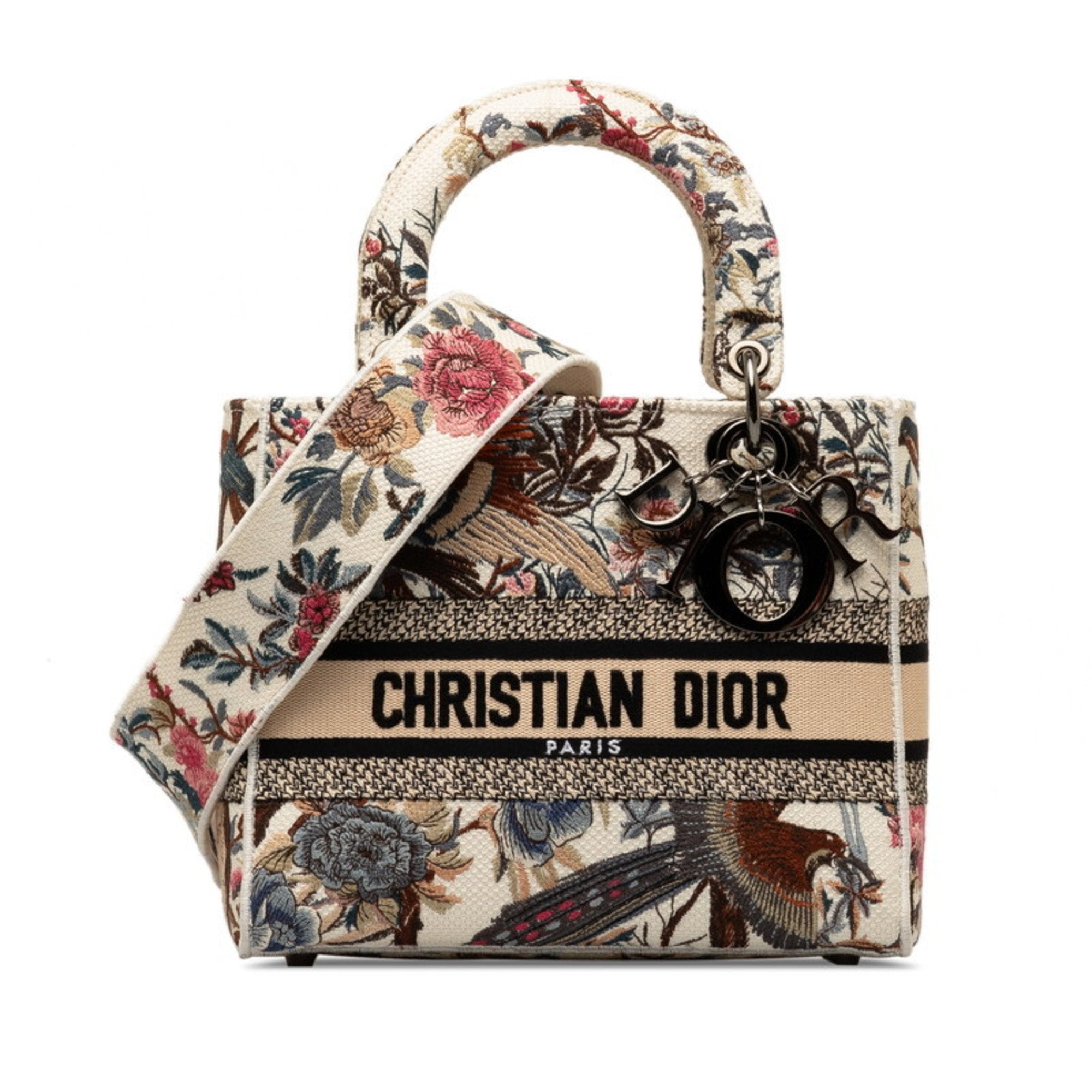 Christian Dior Multi-Color White Canvas Handbag Shoulder Bag