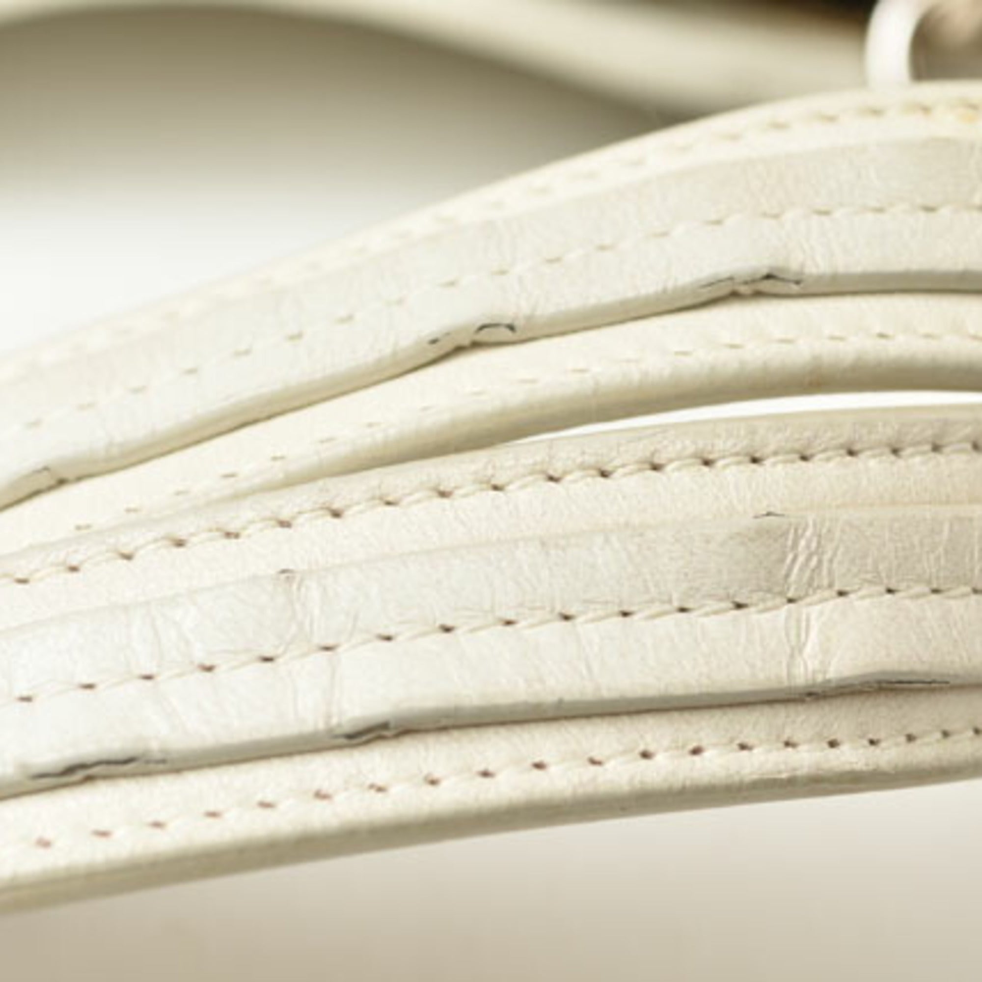 Christian Dior Lady Dior Silver White Leather Tote Bag ()