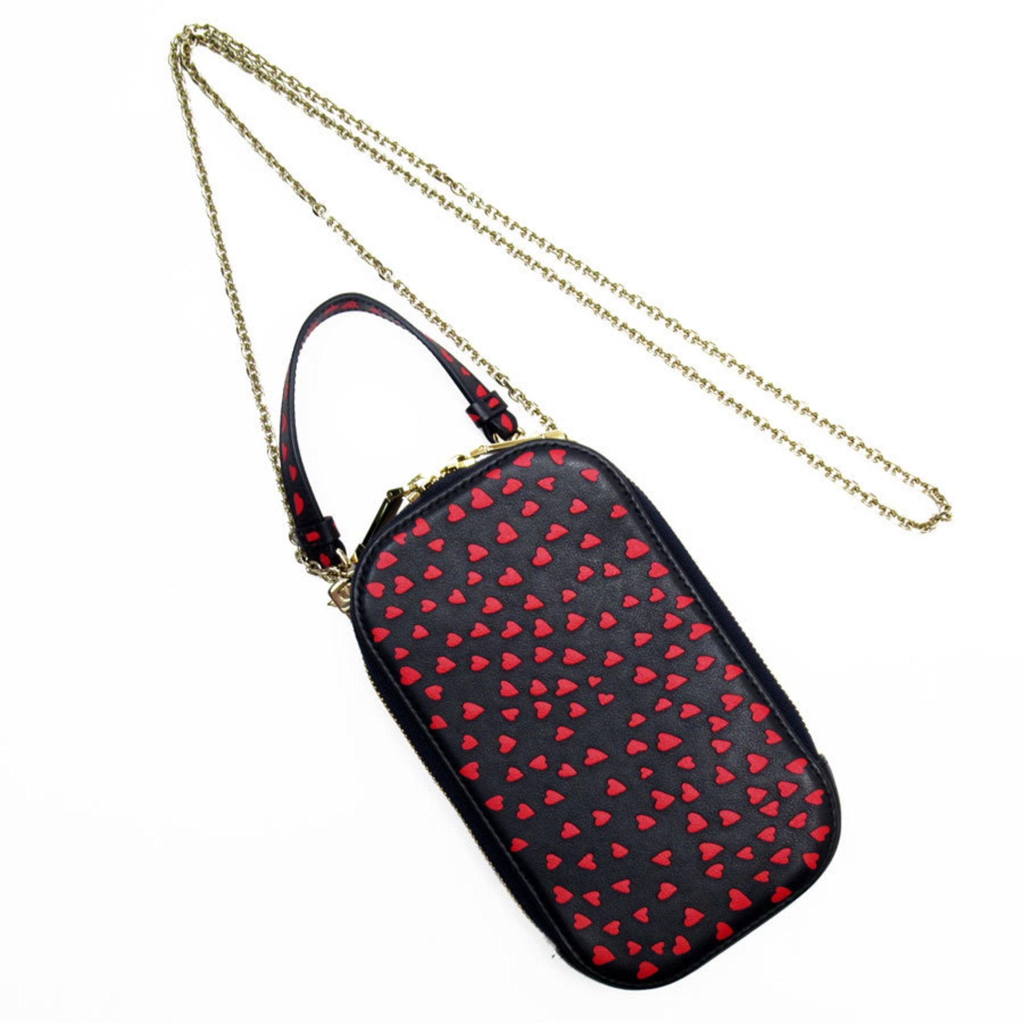 Christian Dior Navy Red Color Leather Shoulder Bag ()