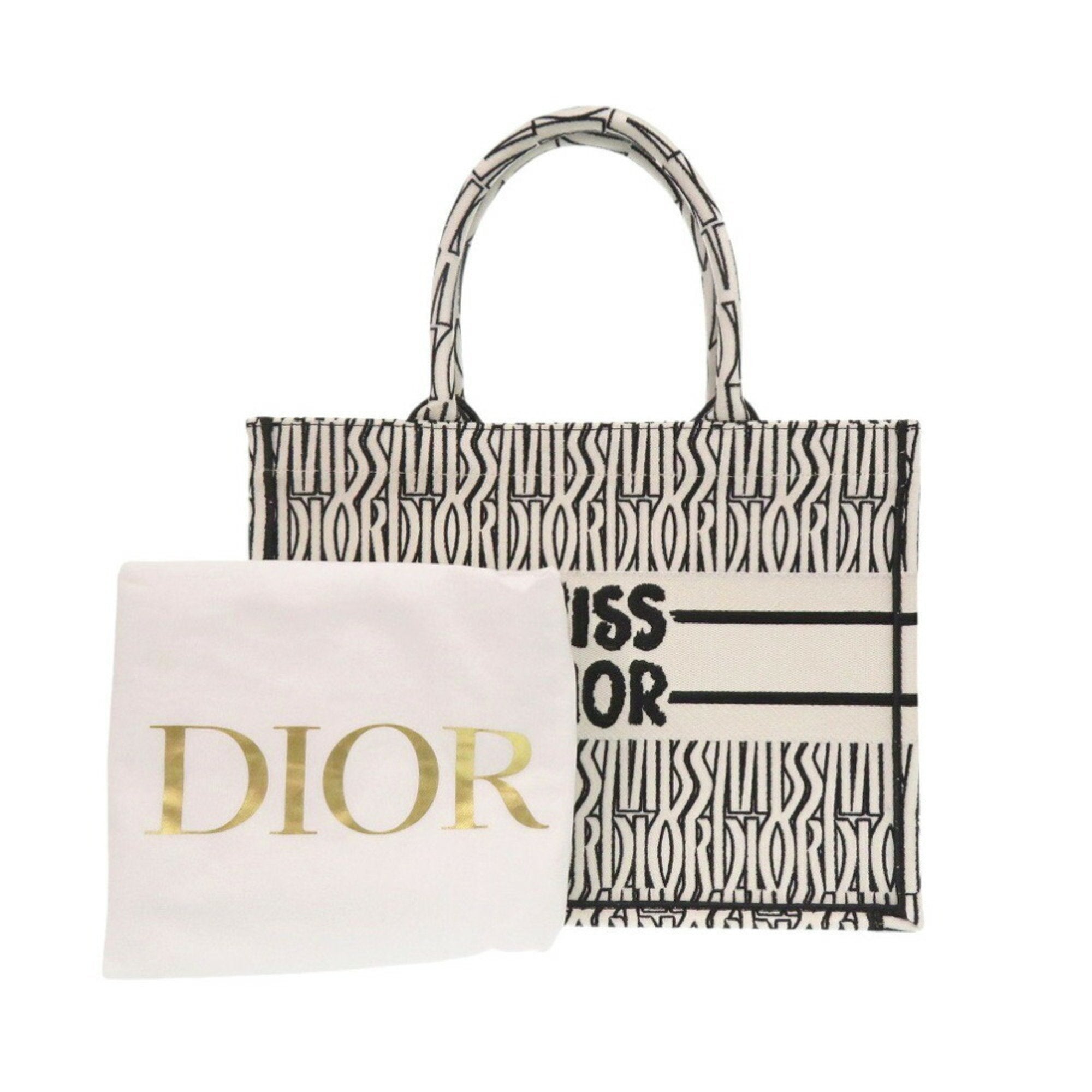 Christian Dior Black White Canvas Handbag ()