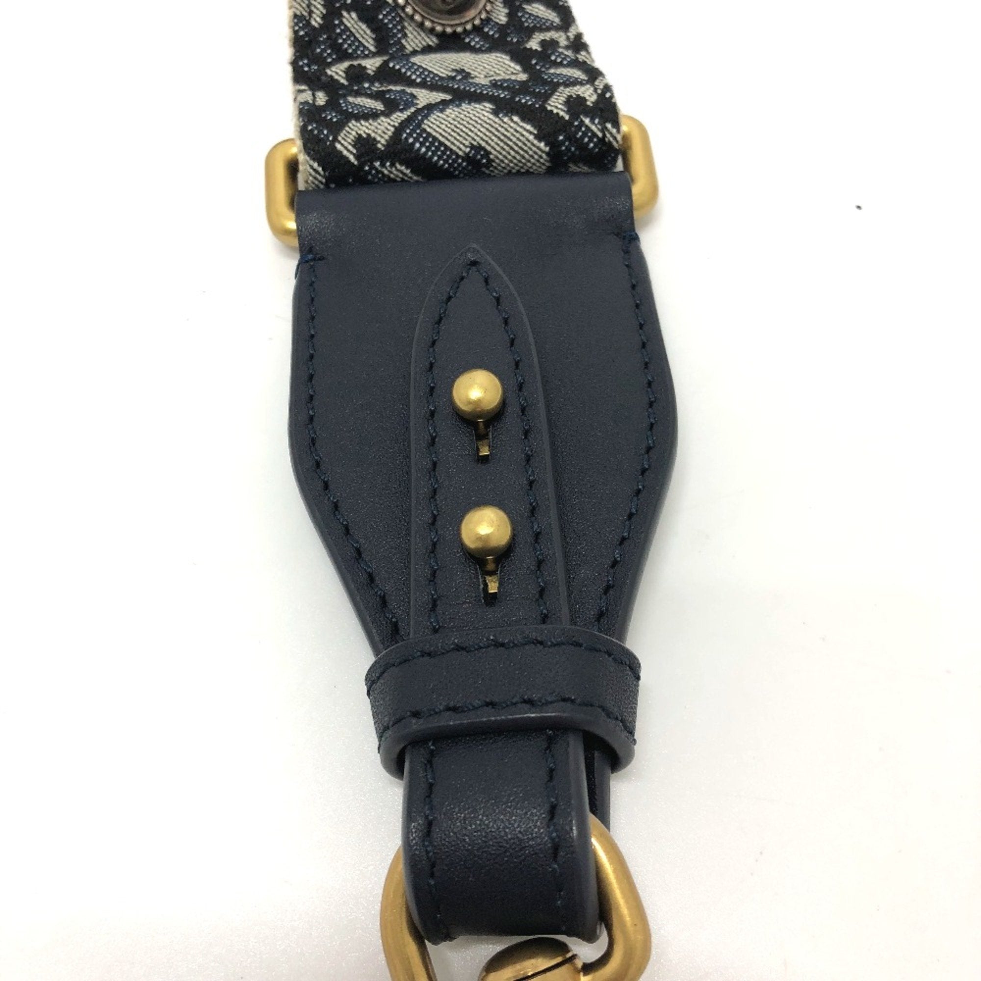 Christian Dior Navy Cloth Chain/Shoulder Wallet ()