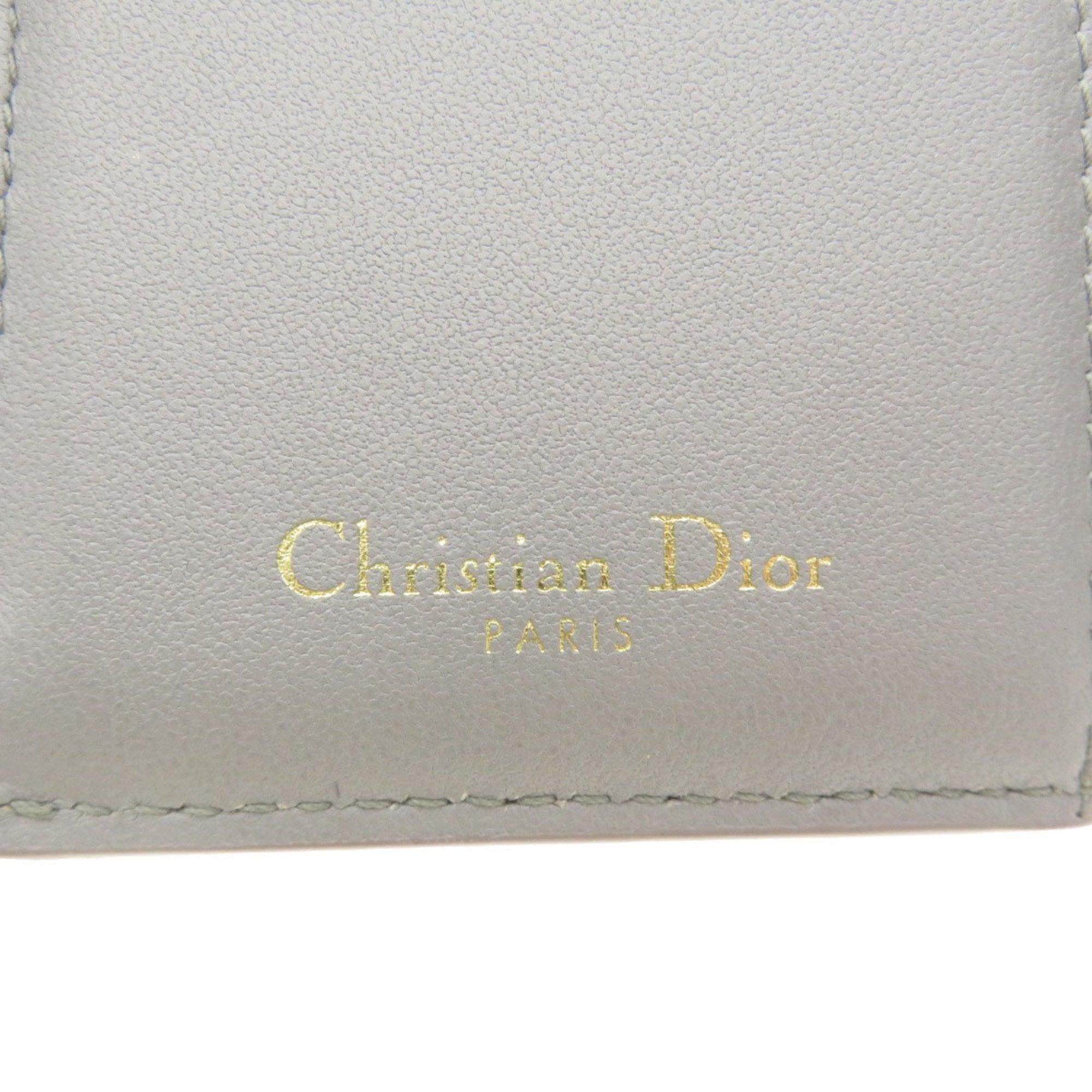 Christian Dior Gray Leather Wallet (Bi-Fold) ()