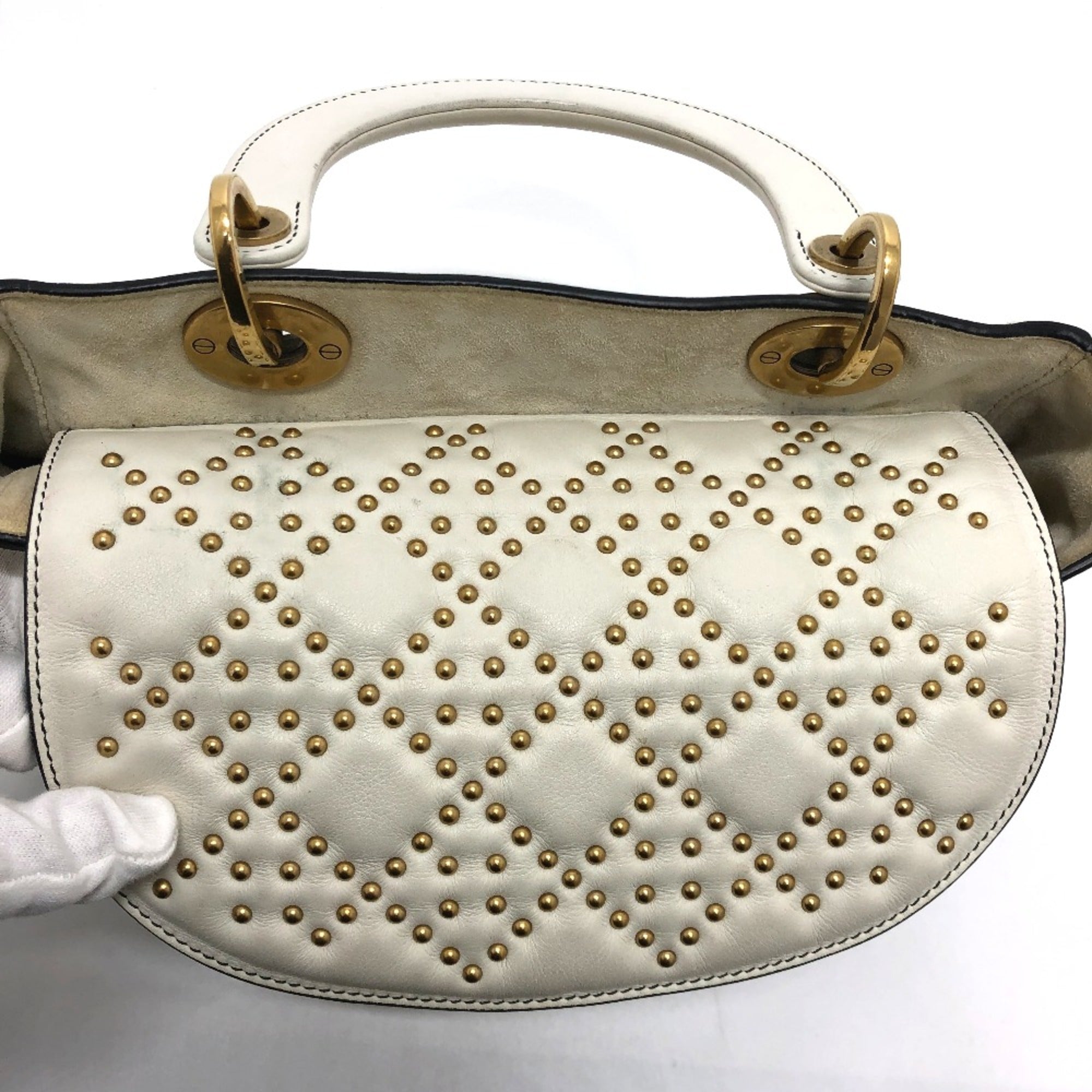 Christian Dior White Leather Handbag ()