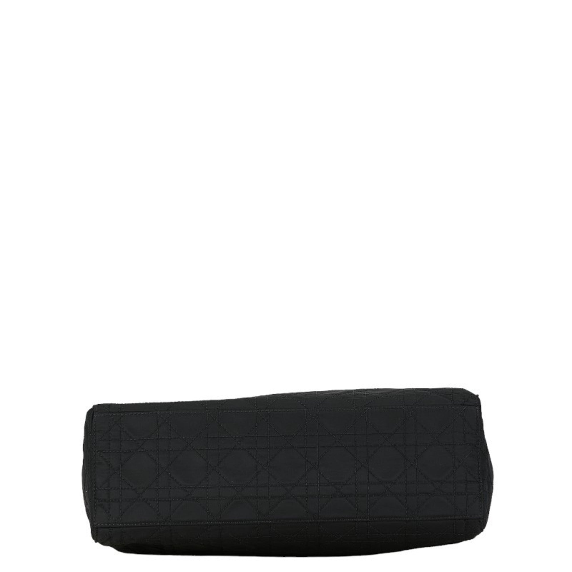 Christian Dior Black Cotton Leather Handbag Pochette Pouch Shoulder Bag ()