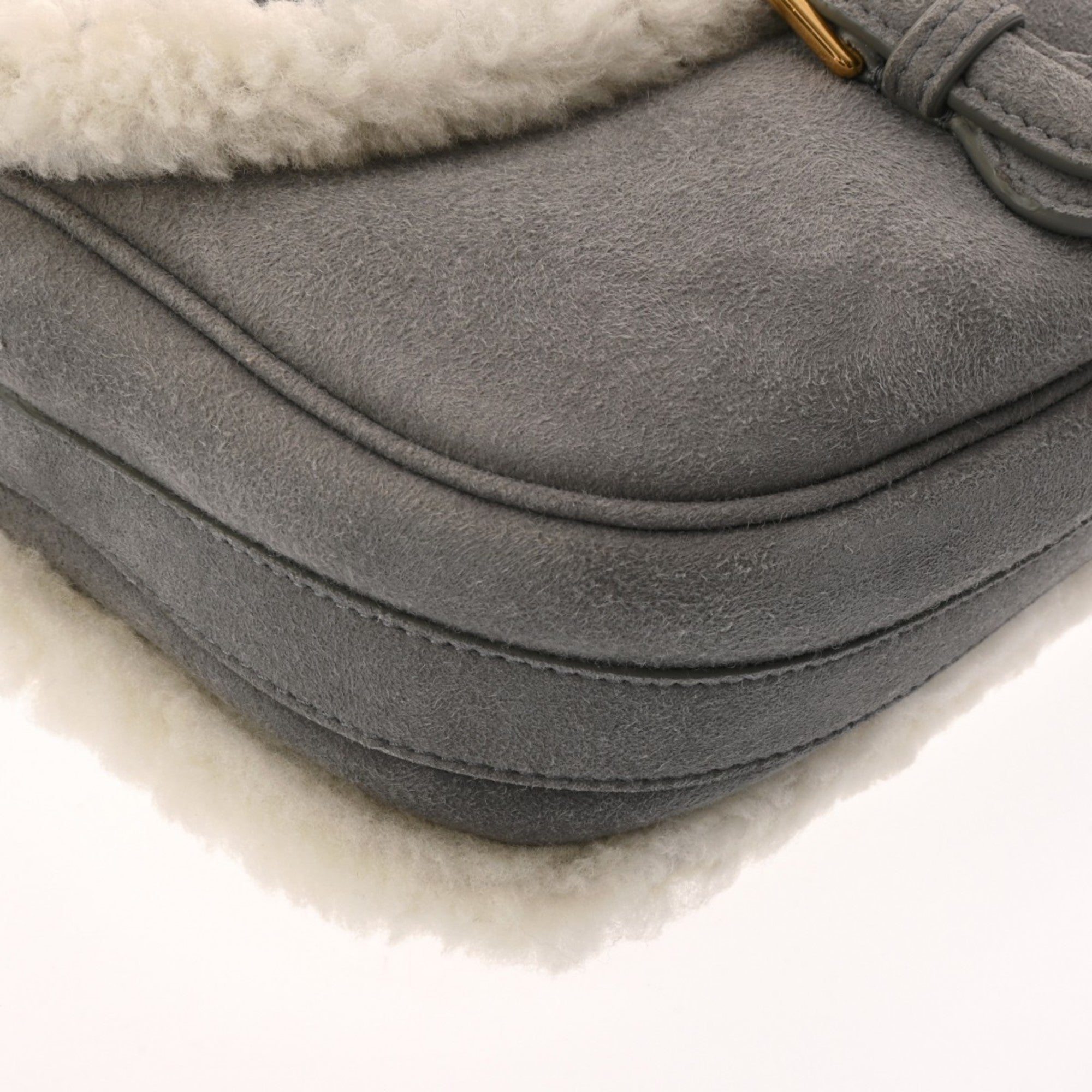 Christian Dior Gray Suede Leather Shoulder Bag ()
