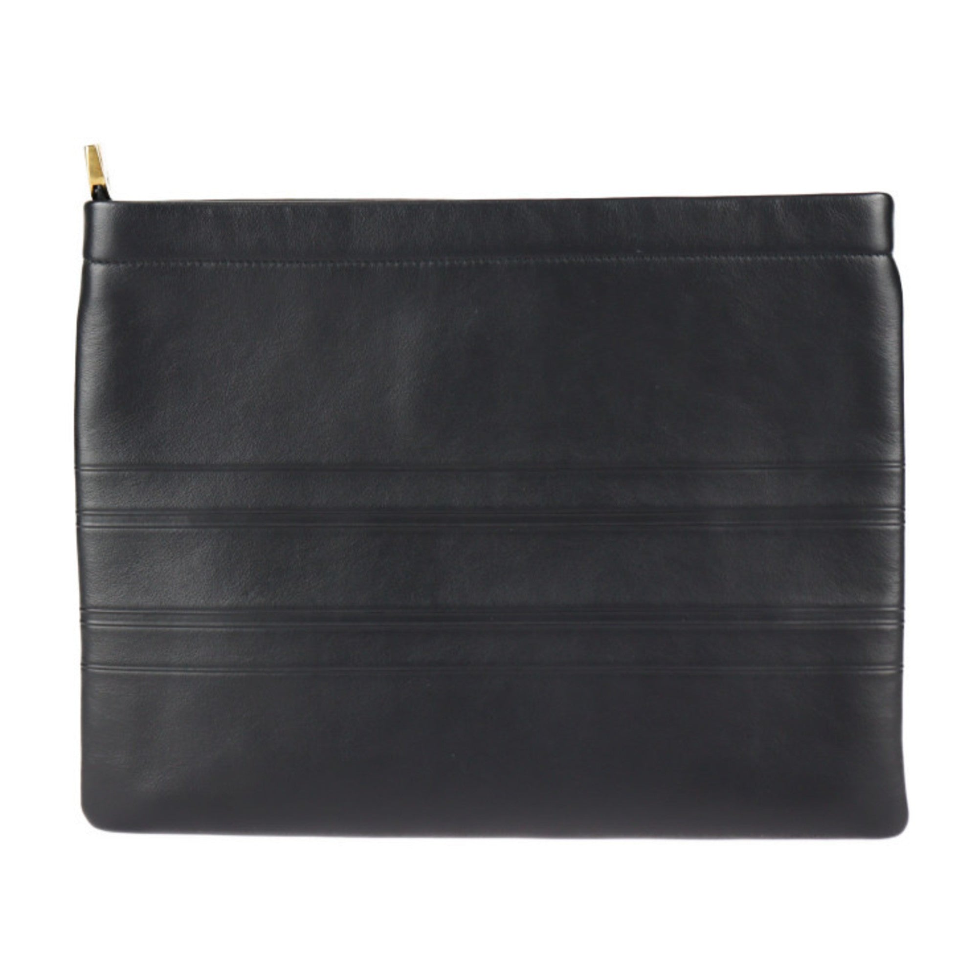 Christian Dior Black Leather Clutch Bag Handbag ()