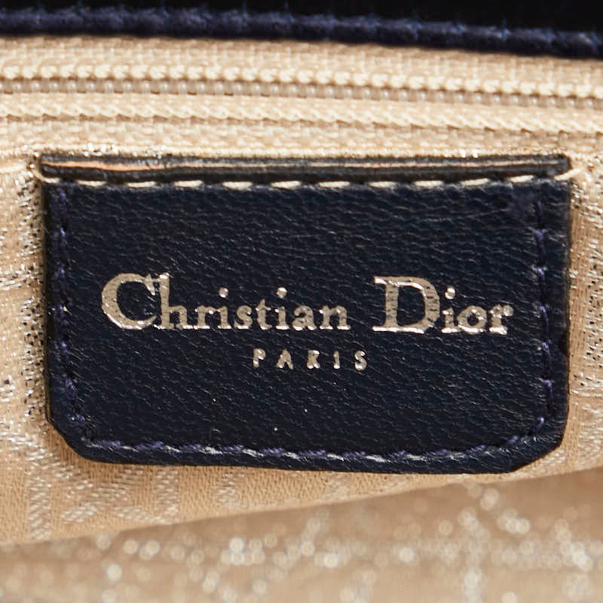 Christian Dior Navy Satin Plastic Handbag ()