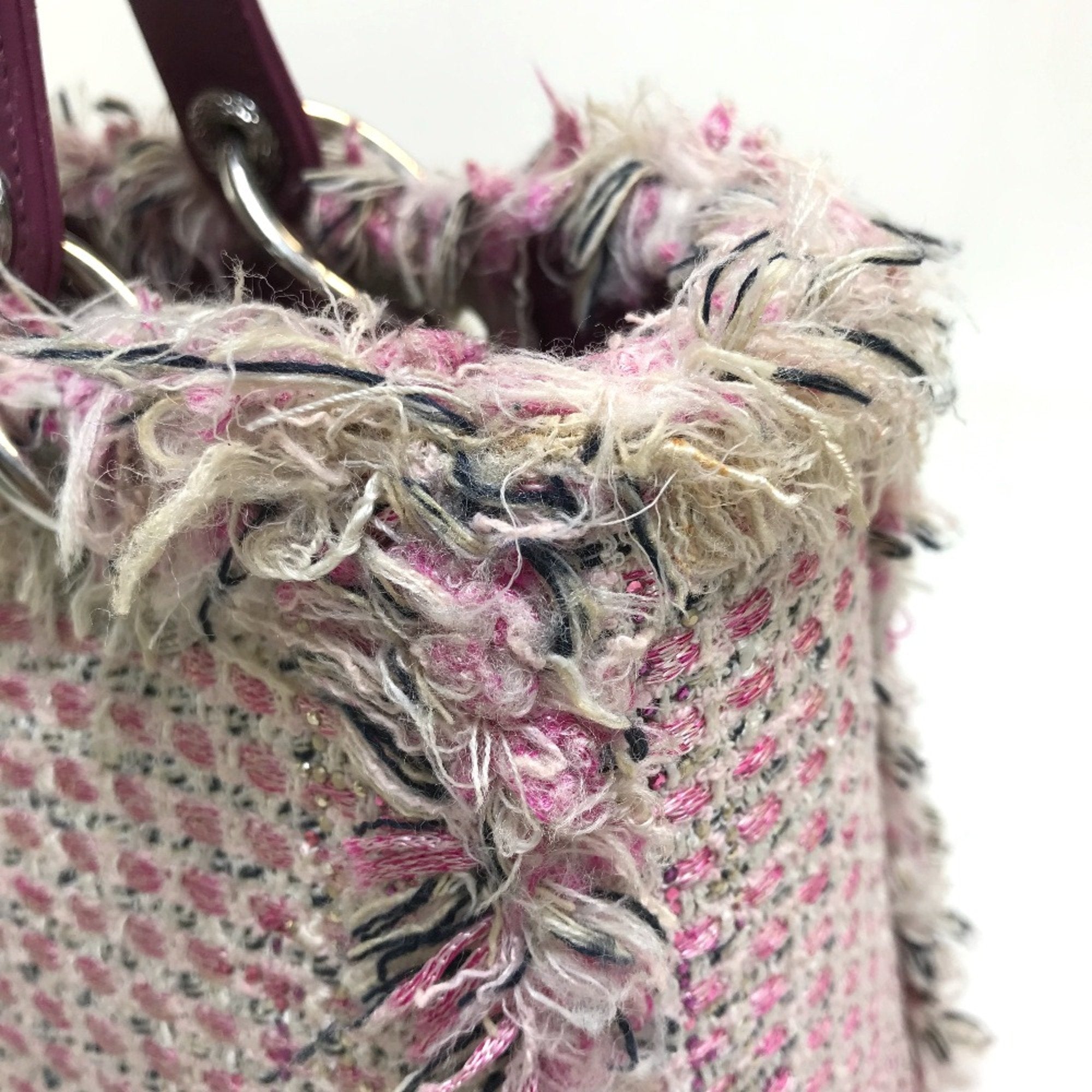Christian Dior Pink Tweed Handbag ()