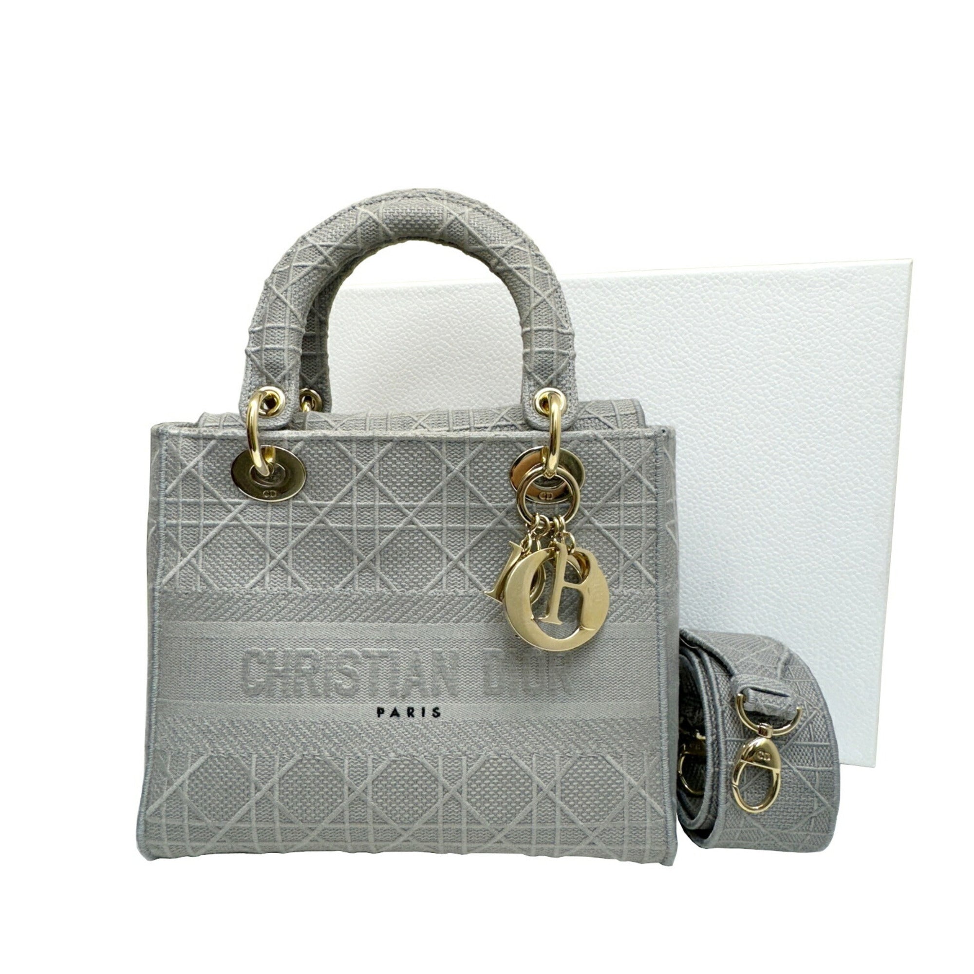 Christian Dior Gray Canvas Handbag Shoulder Bag ()