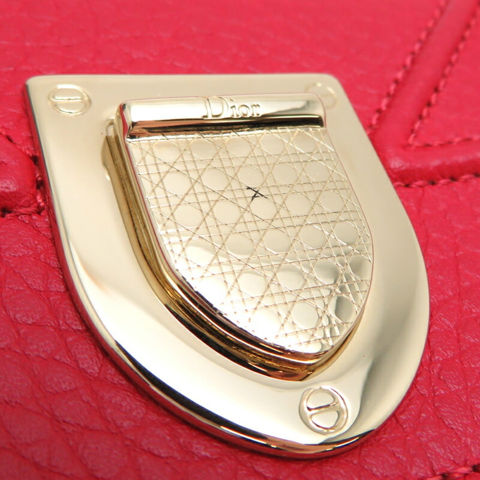 Christian Dior Red Color Leather Wallet (Tri-Fold) ()