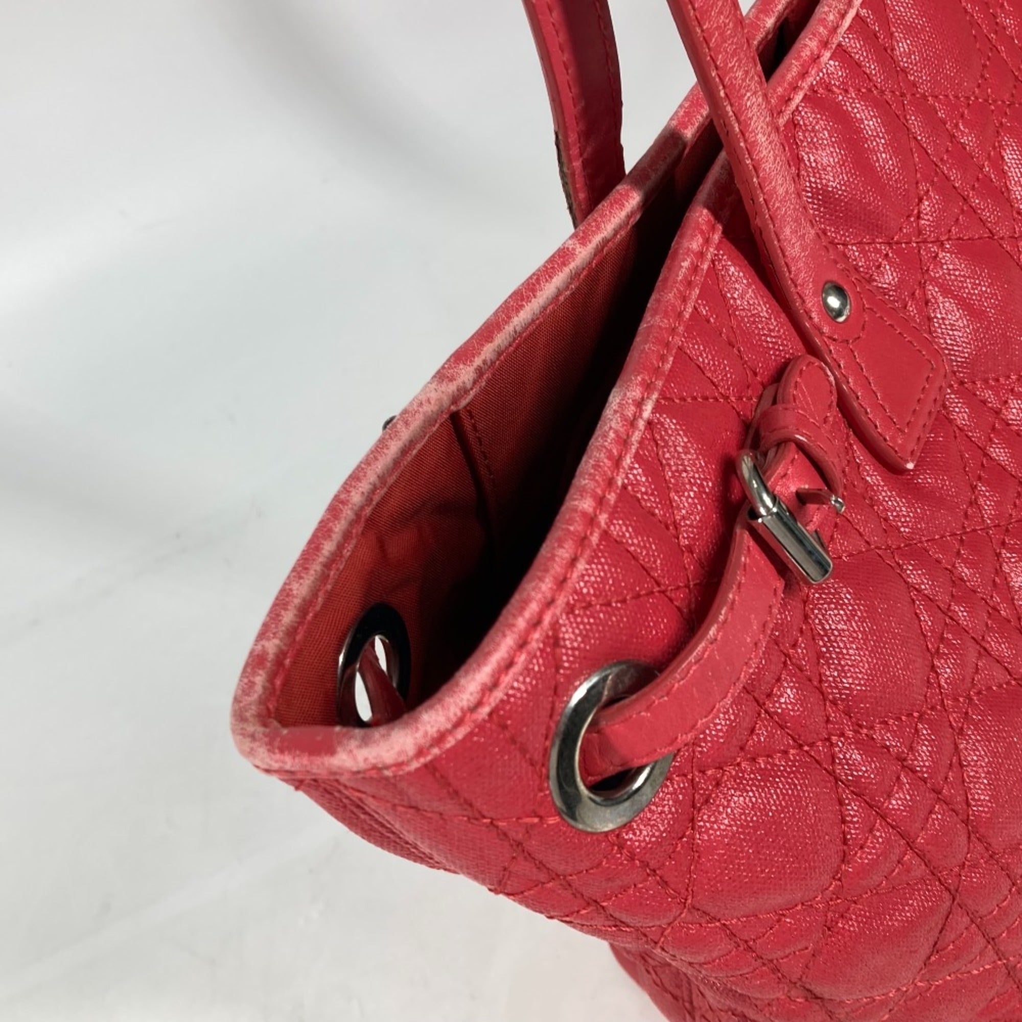 Christian Dior Red Cloth Shoulder Bag ()