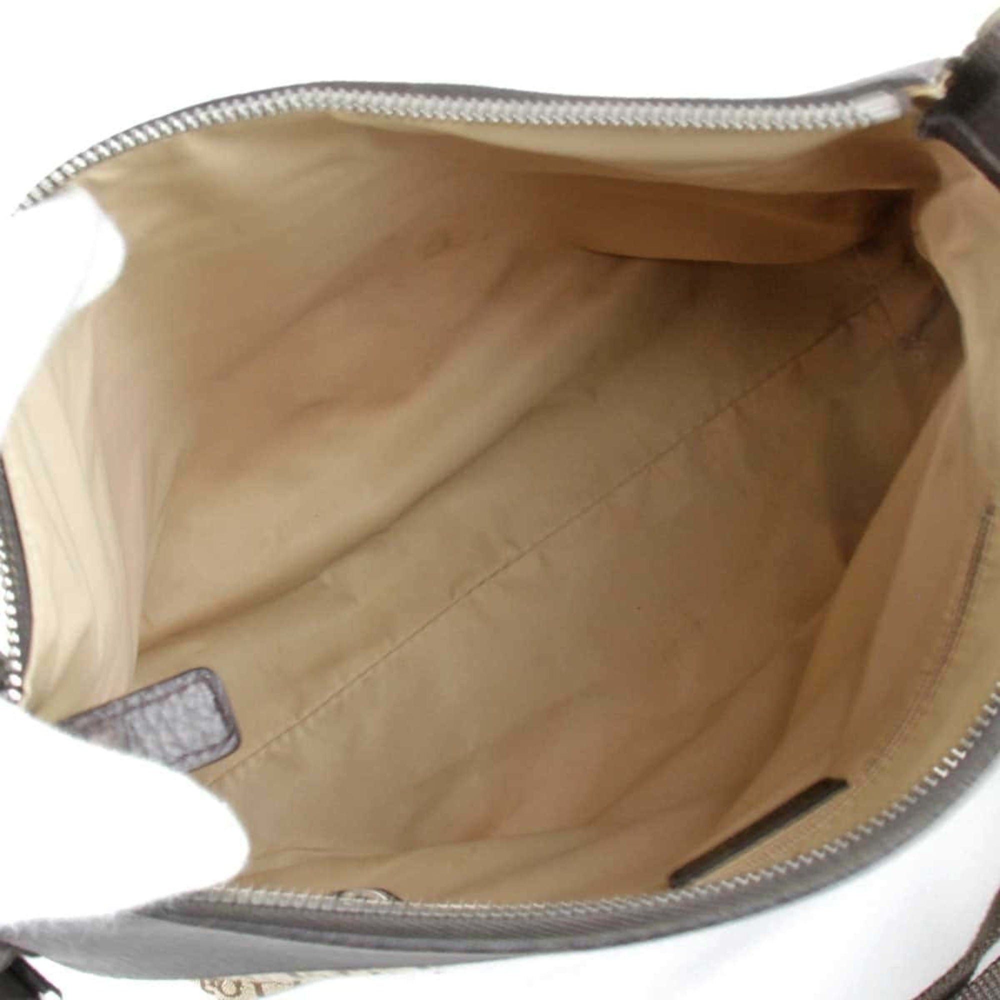 Christian Dior Trotter Brown Canvas Leather Shoulder Bag ()