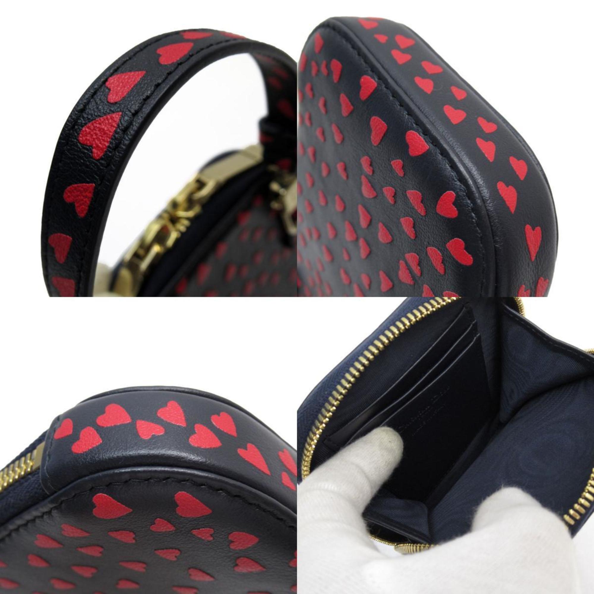 Christian Dior Navy Red Color Leather Shoulder Bag ()