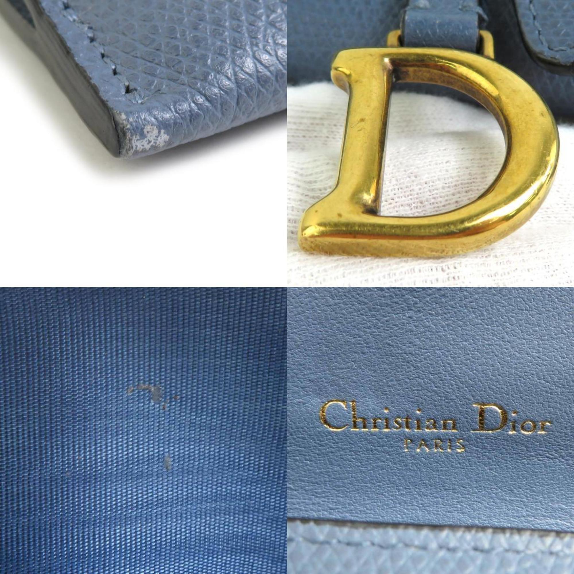 Christian Dior Dark Blue Leather Coin Purse/Coin Case ()