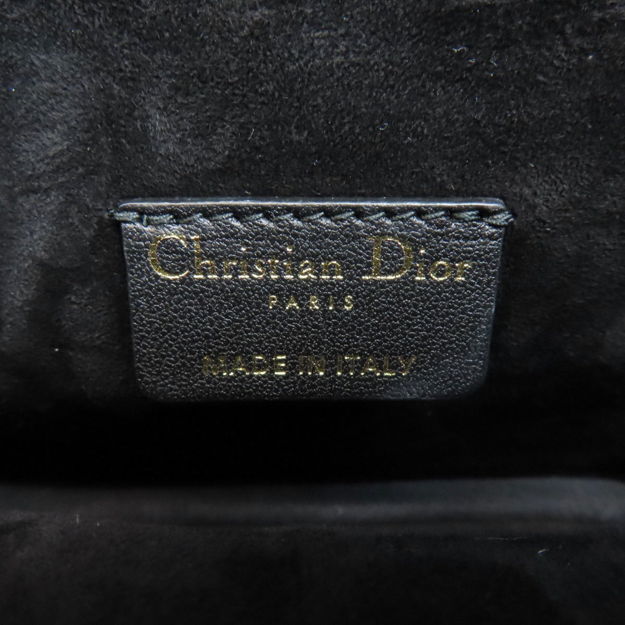Christian Dior Lady Dior Black Leather Handbag ()