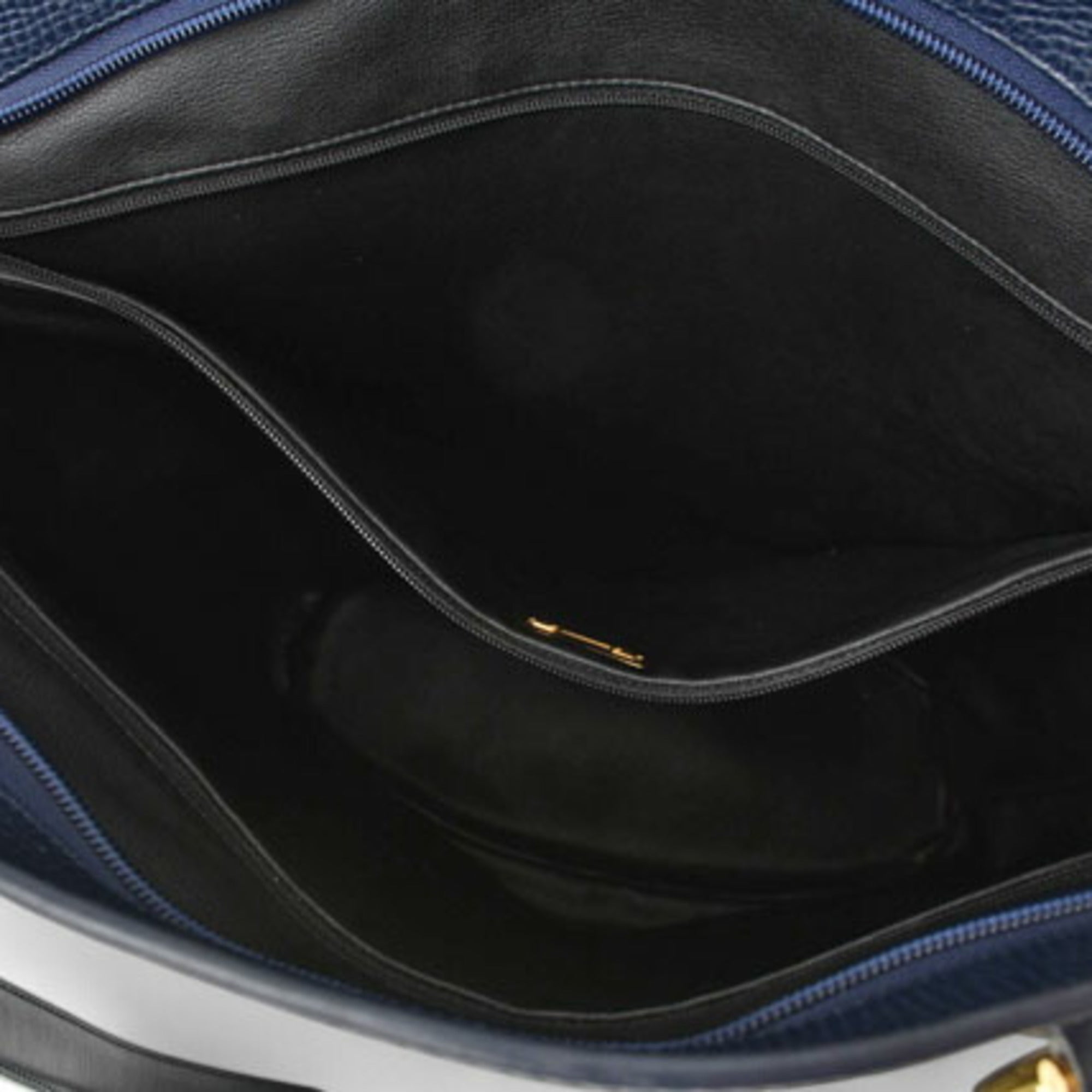 Christian Dior Navy Leather Tote Bag ()