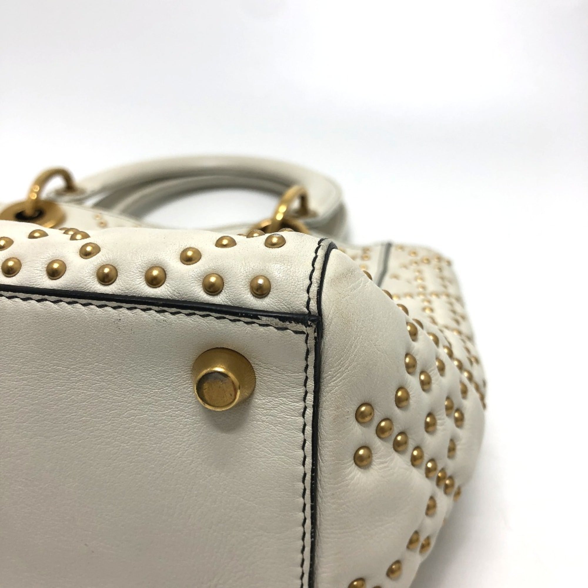 Christian Dior White Leather Handbag ()