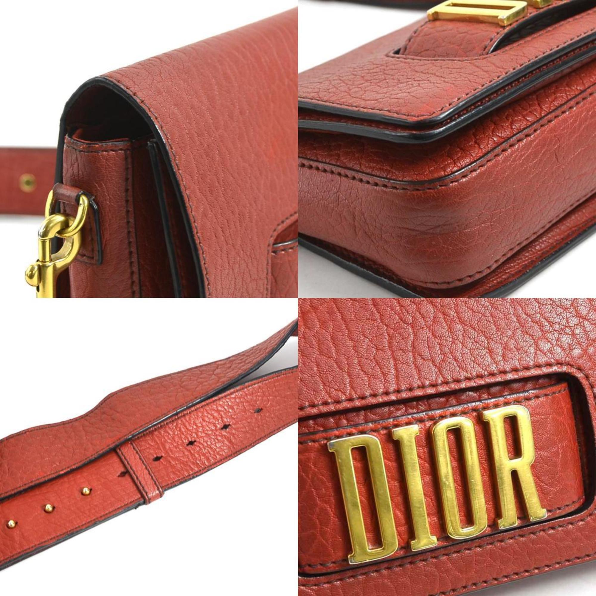 Christian Dior Red Color Leather Shoulder Bag ()