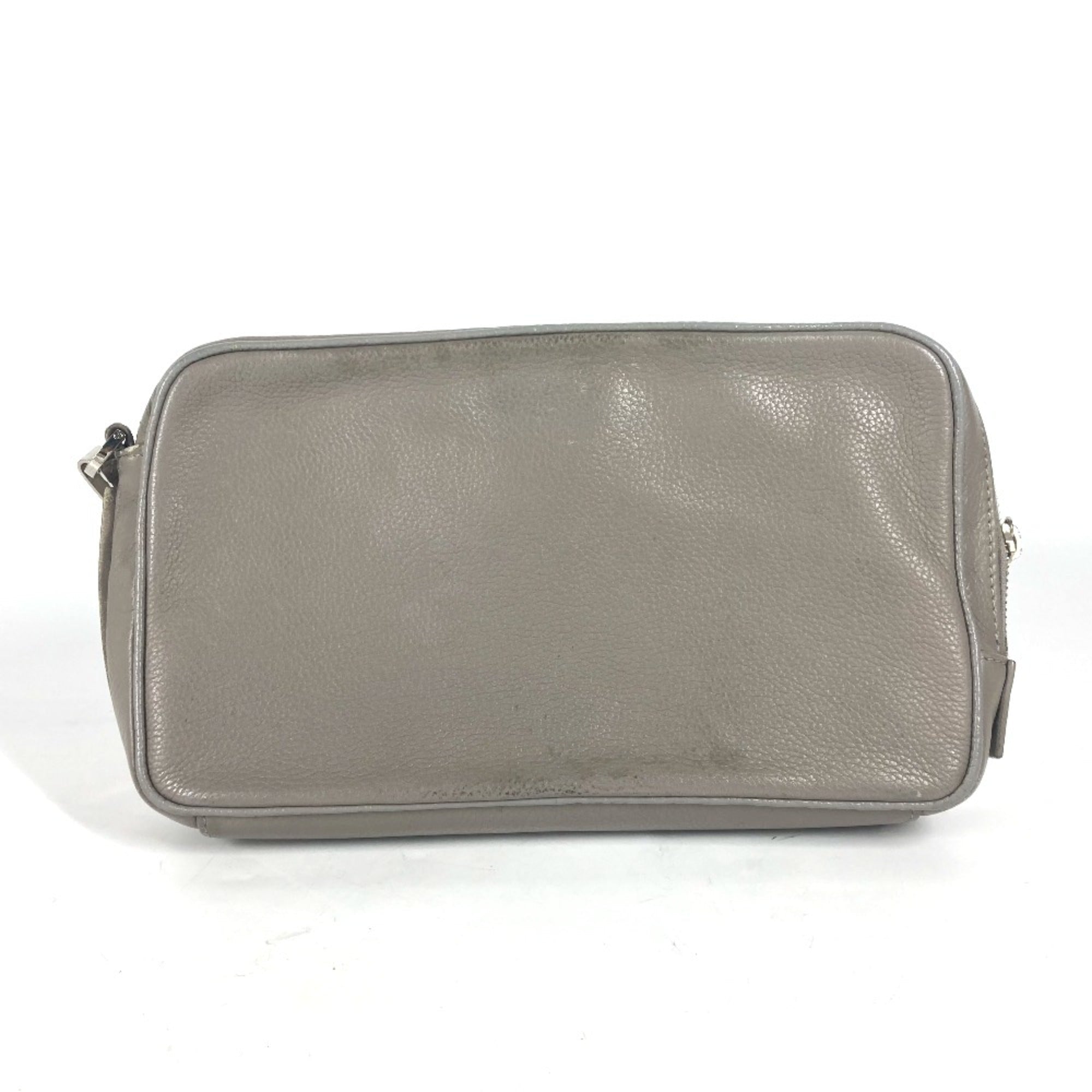Christian Dior Gray Leather Clutch Bag ()