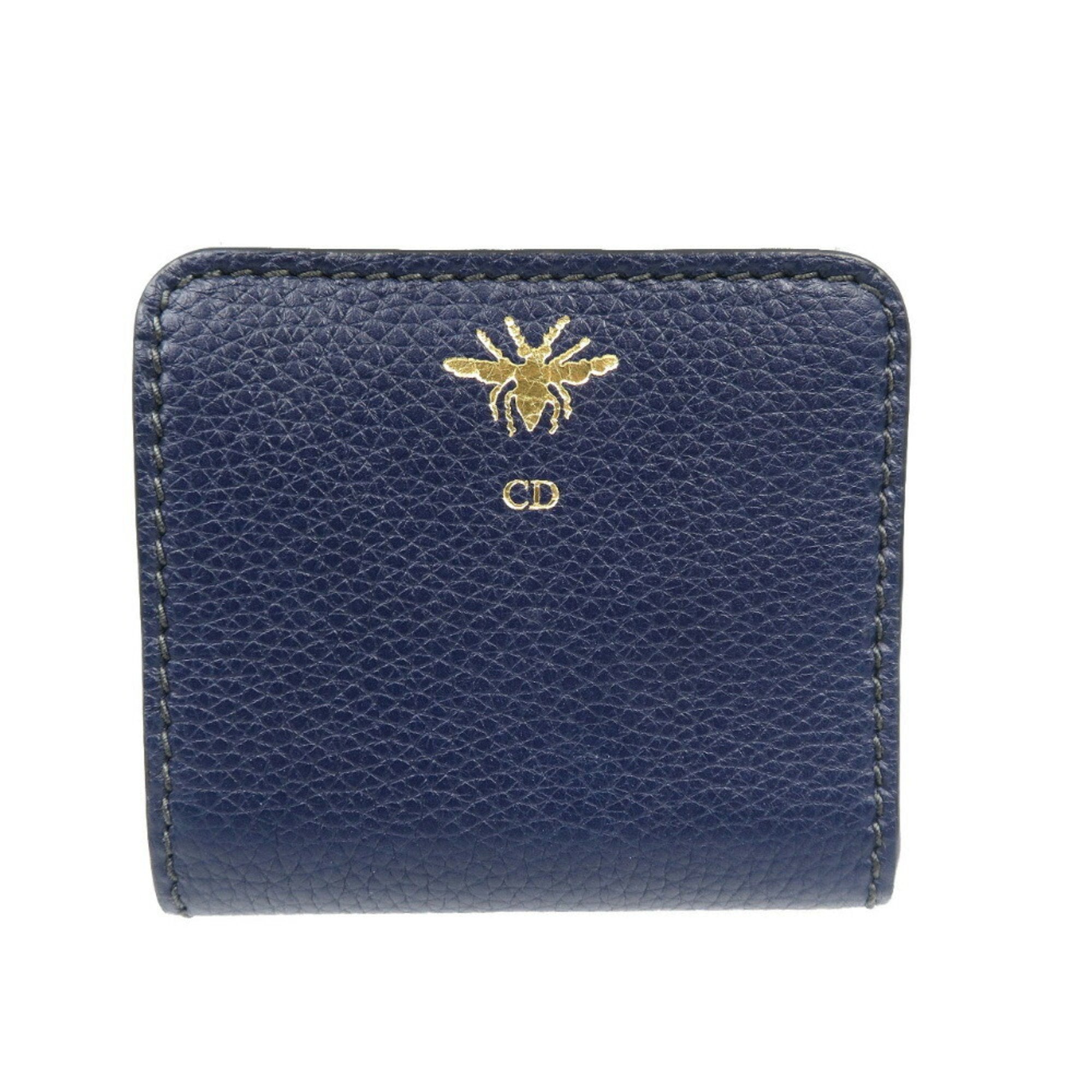 Christian Dior Navy Leather Wallet (Bi-Fold) ()