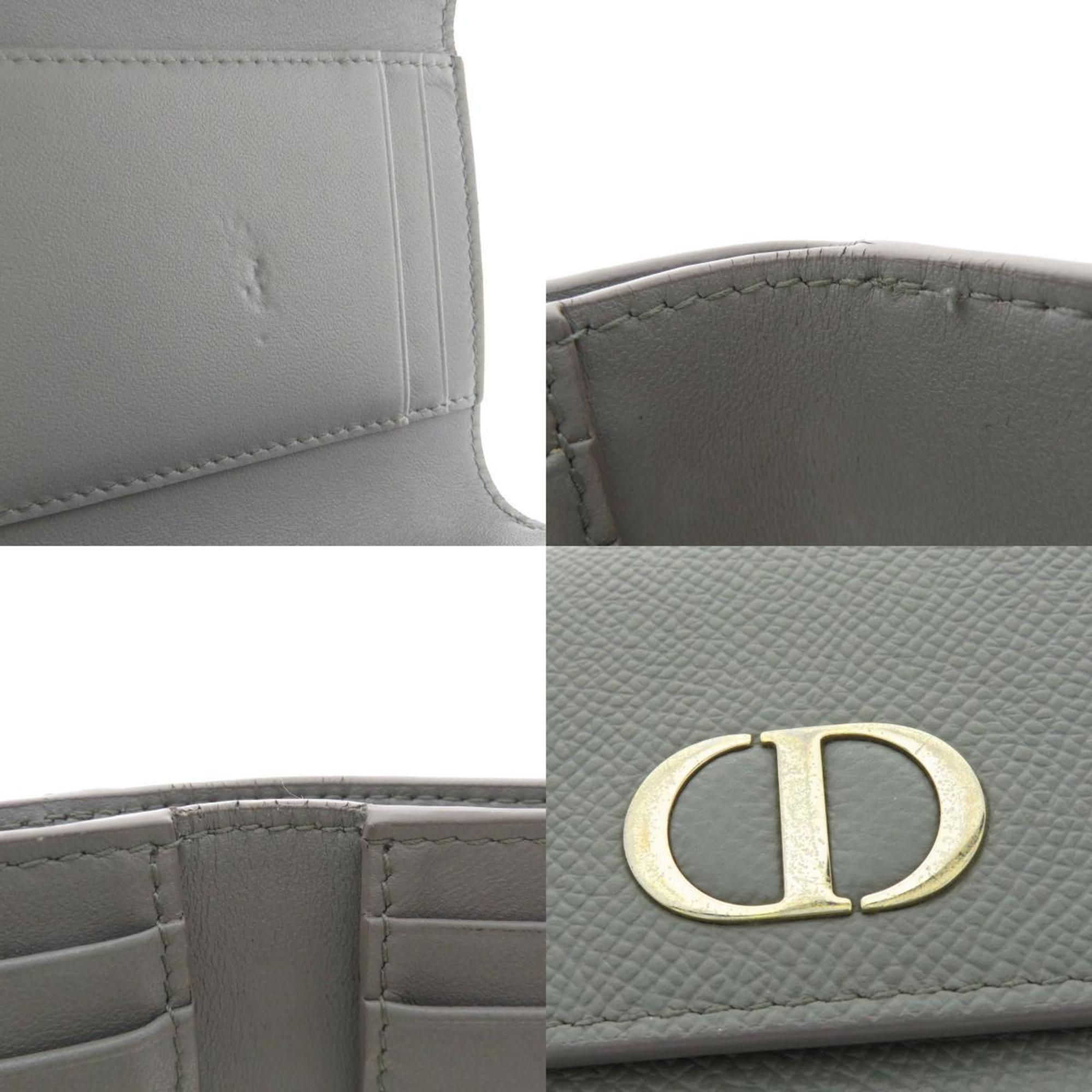 Christian Dior Gray Leather Wallet (Bi-Fold) ()