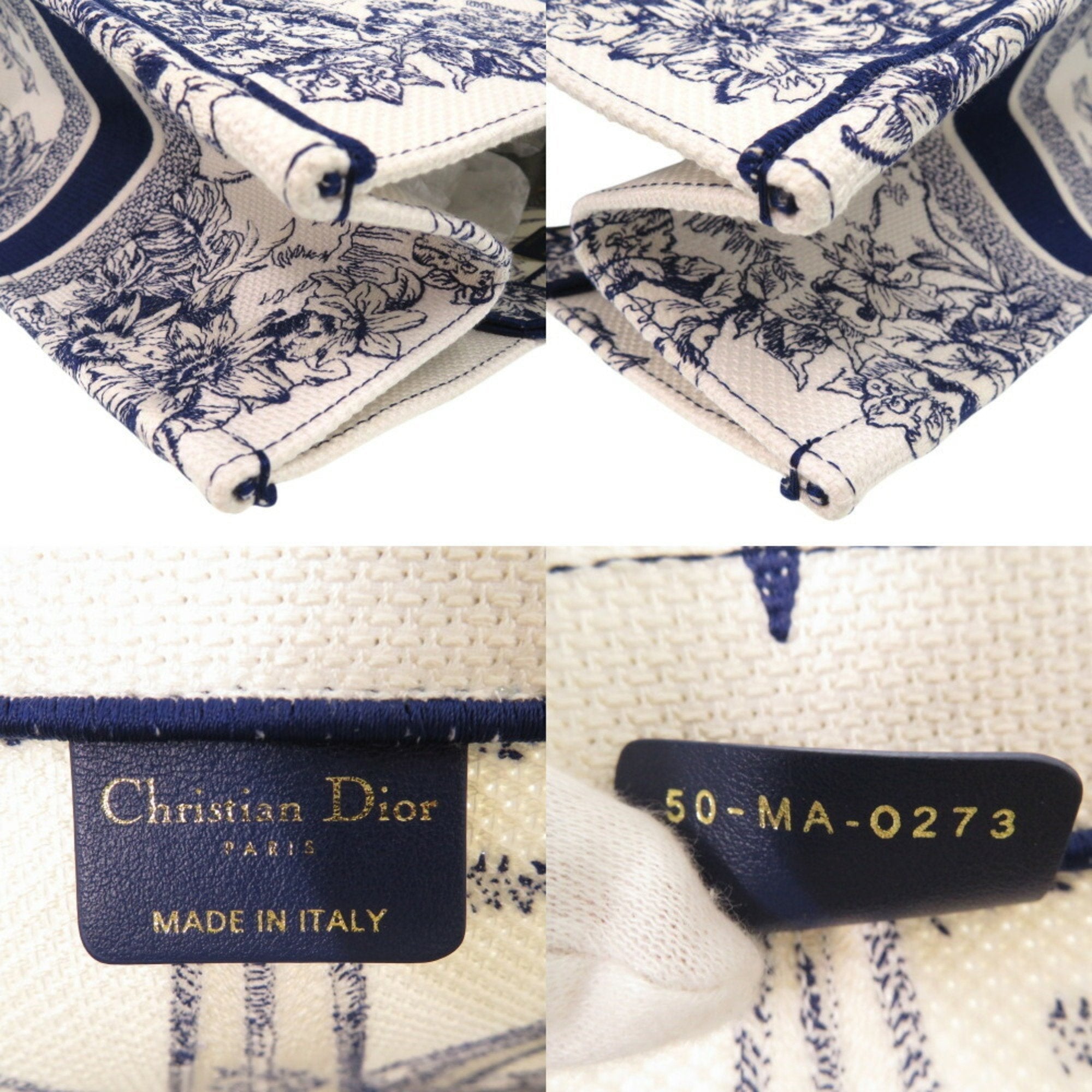 Christian Dior Blue White Canvas Handbag ()