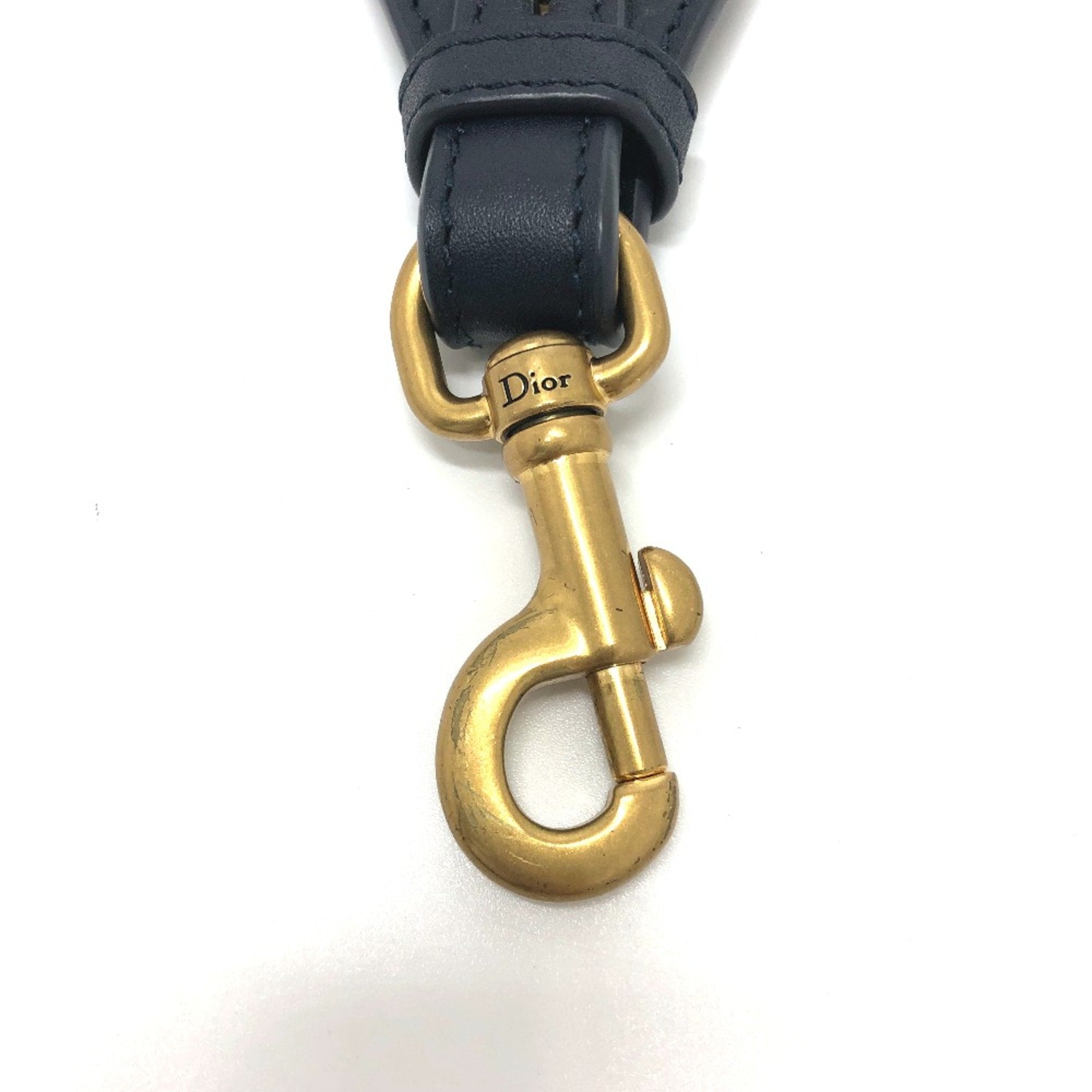 Christian Dior Navy Cloth Chain/Shoulder Wallet ()