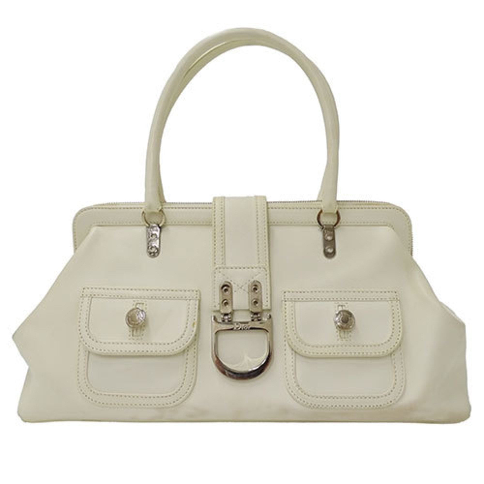 Christian Dior White Leather Handbag ()