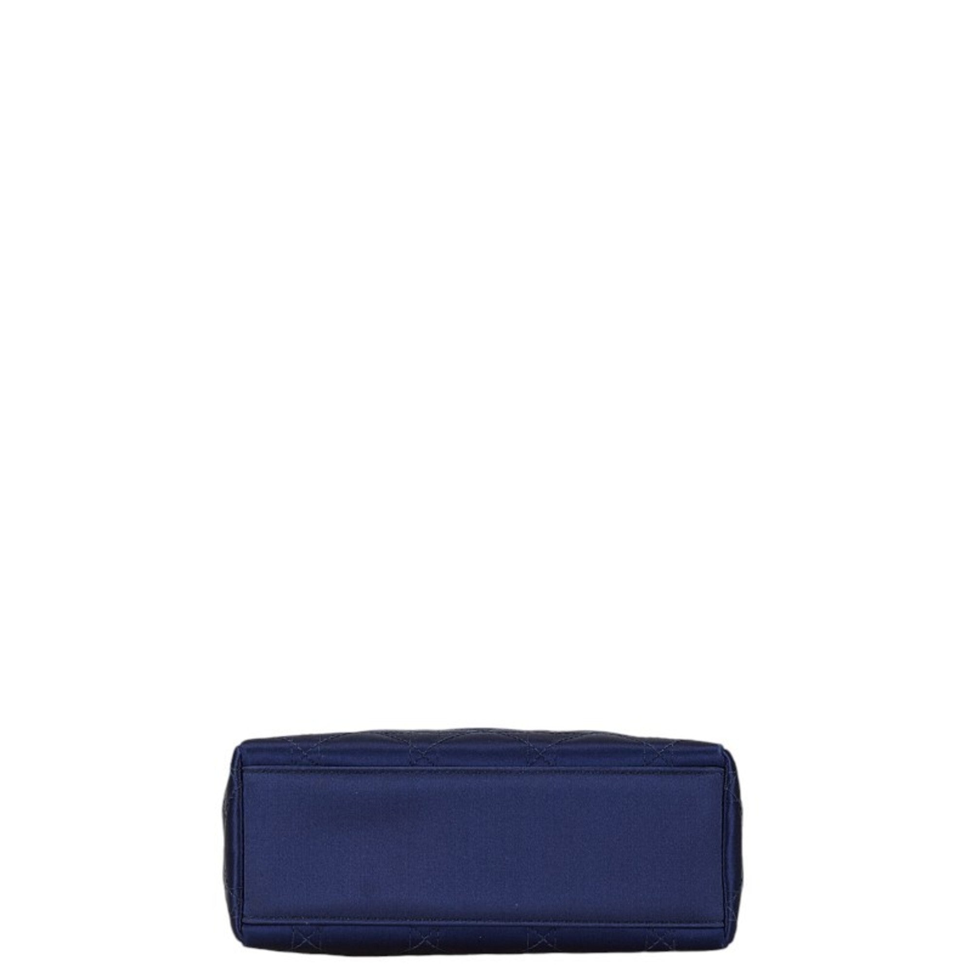 Christian Dior Navy Satin Plastic Handbag ()