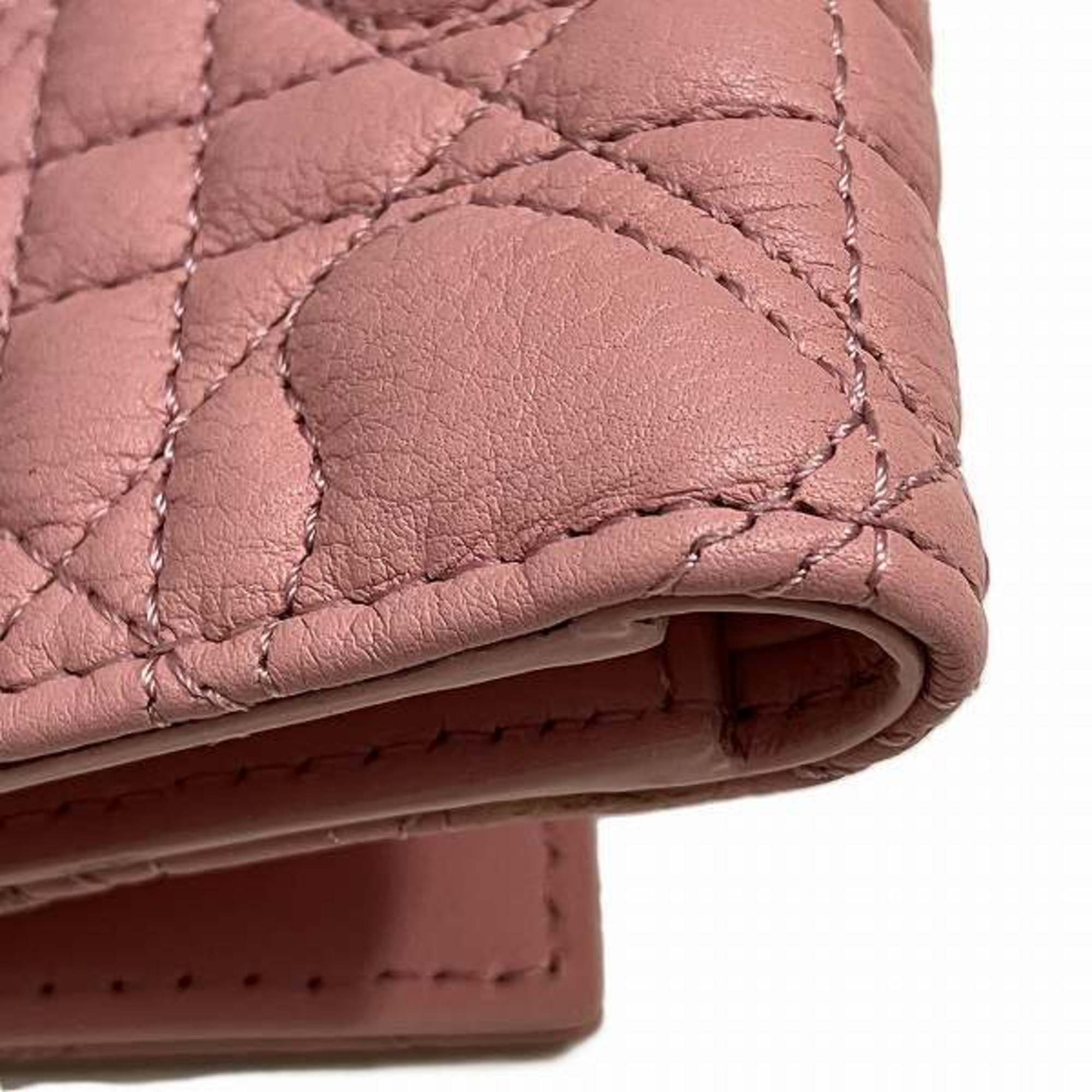 Christian Dior Pink Leather Wallet (Tri-Fold) ()