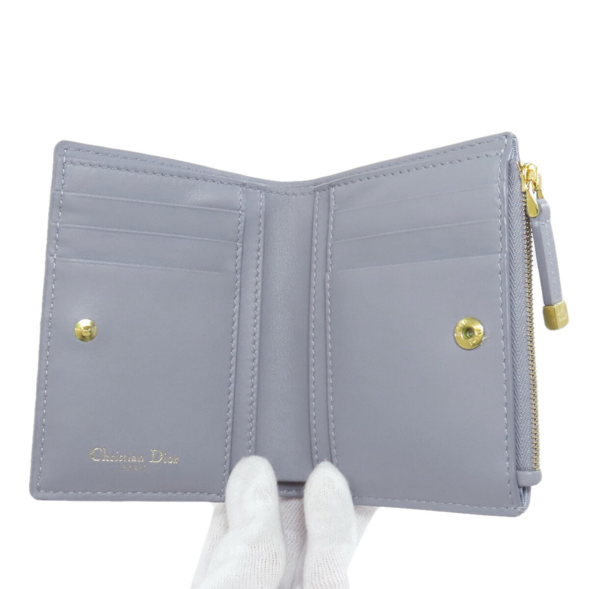 Christian Dior Light Blue Leather Wallet (Bi-Fold) ()